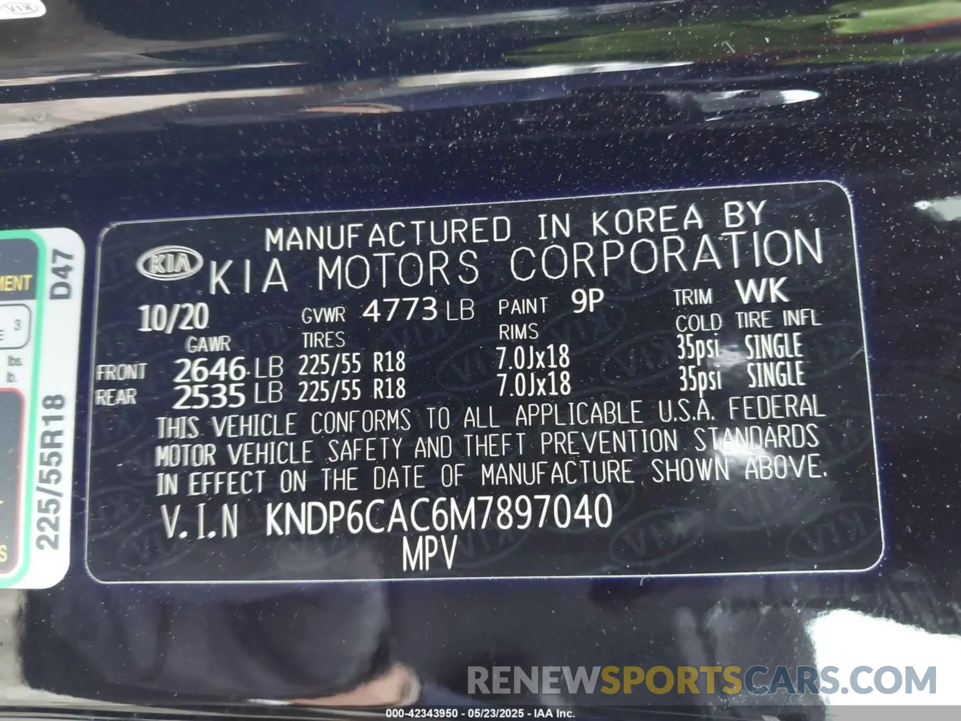 9 Photograph of a damaged car KNDP6CAC6M7897040 KIA SPORTAGE 2021