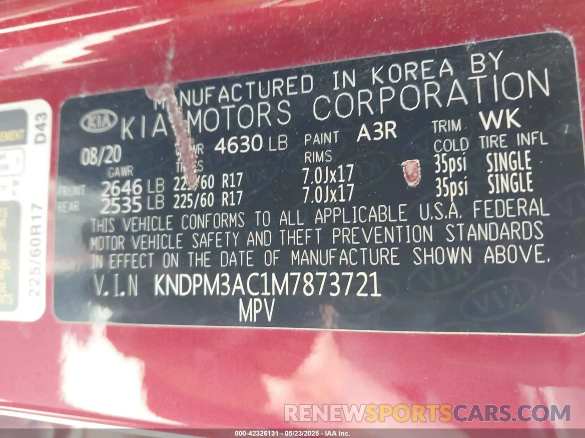 9 Photograph of a damaged car KNDPM3AC1M7873721 KIA SPORTAGE 2021