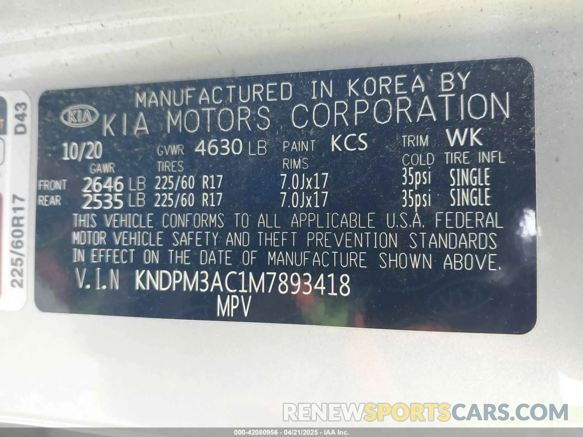 9 Photograph of a damaged car KNDPM3AC1M7893418 KIA SPORTAGE 2021