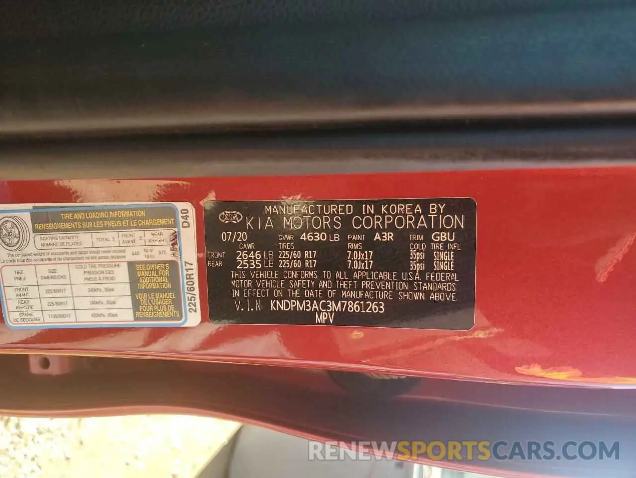 13 Photograph of a damaged car KNDPM3AC3M7861263 KIA SPORTAGE 2021