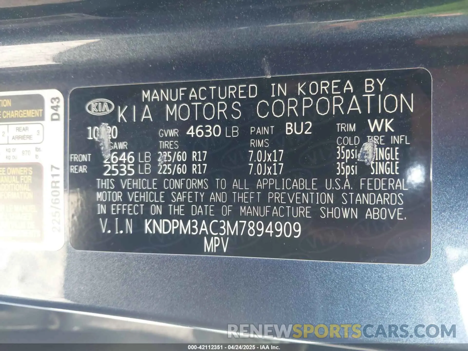 9 Photograph of a damaged car KNDPM3AC3M7894909 KIA SPORTAGE 2021
