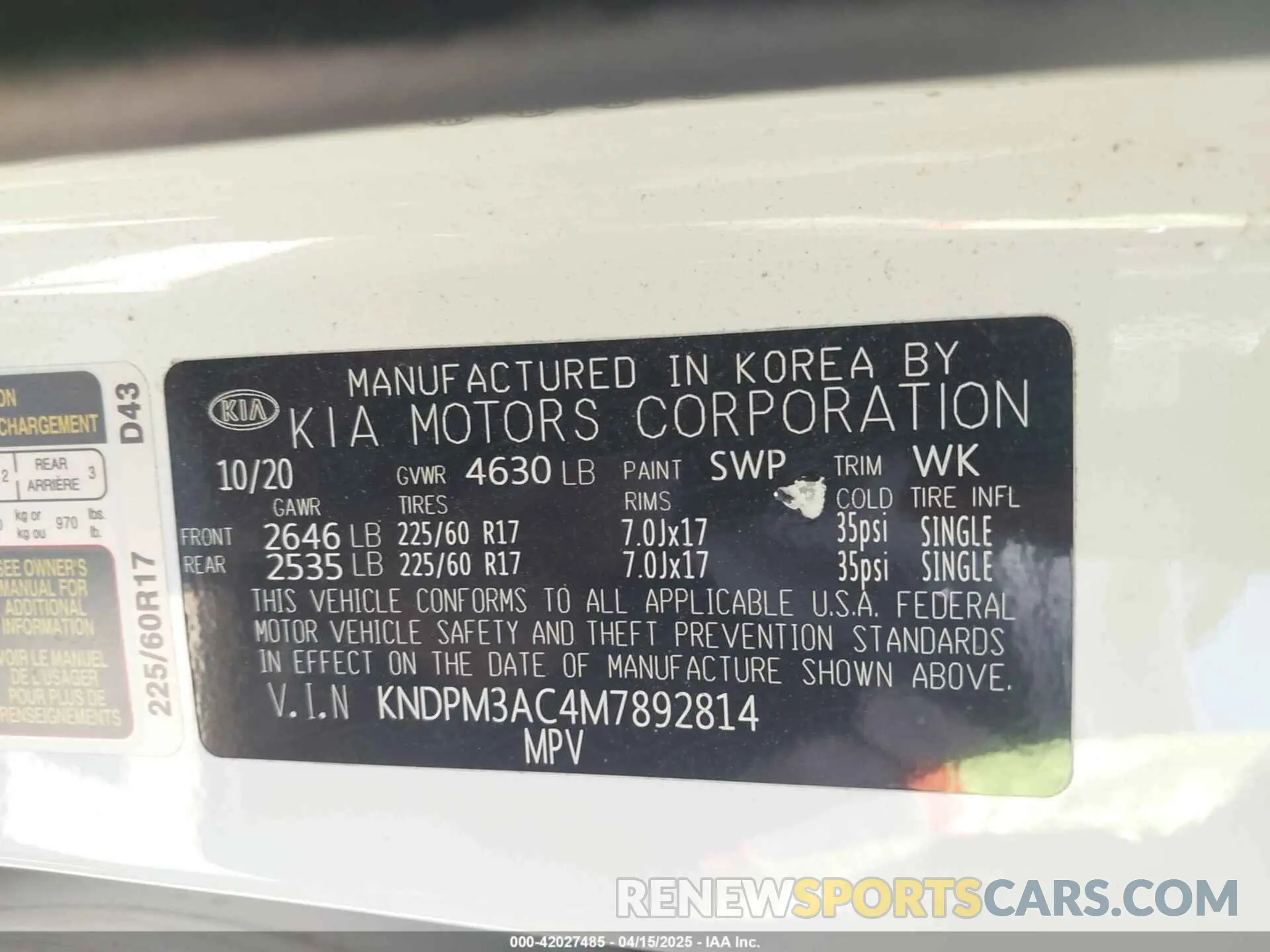 9 Photograph of a damaged car KNDPM3AC4M7892814 KIA SPORTAGE 2021