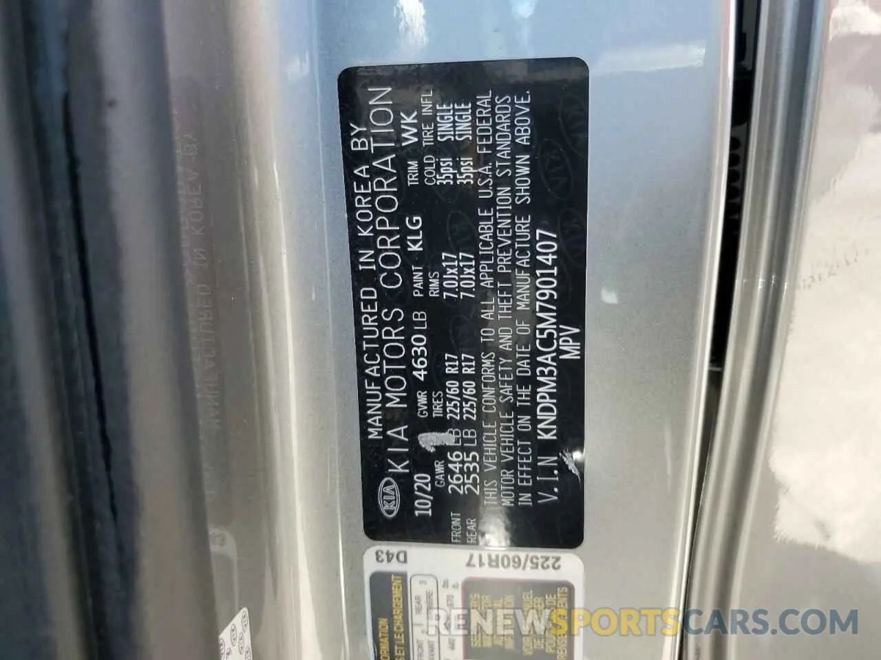 13 Photograph of a damaged car KNDPM3AC5M7901407 KIA SPORTAGE 2021