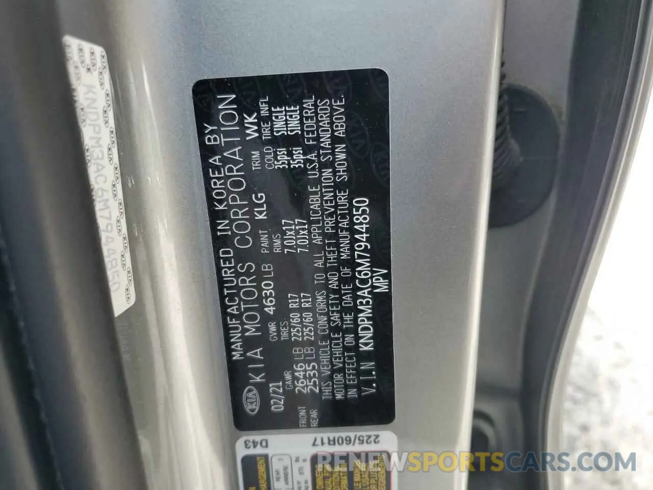 13 Photograph of a damaged car KNDPM3AC6M7944850 KIA SPORTAGE 2021