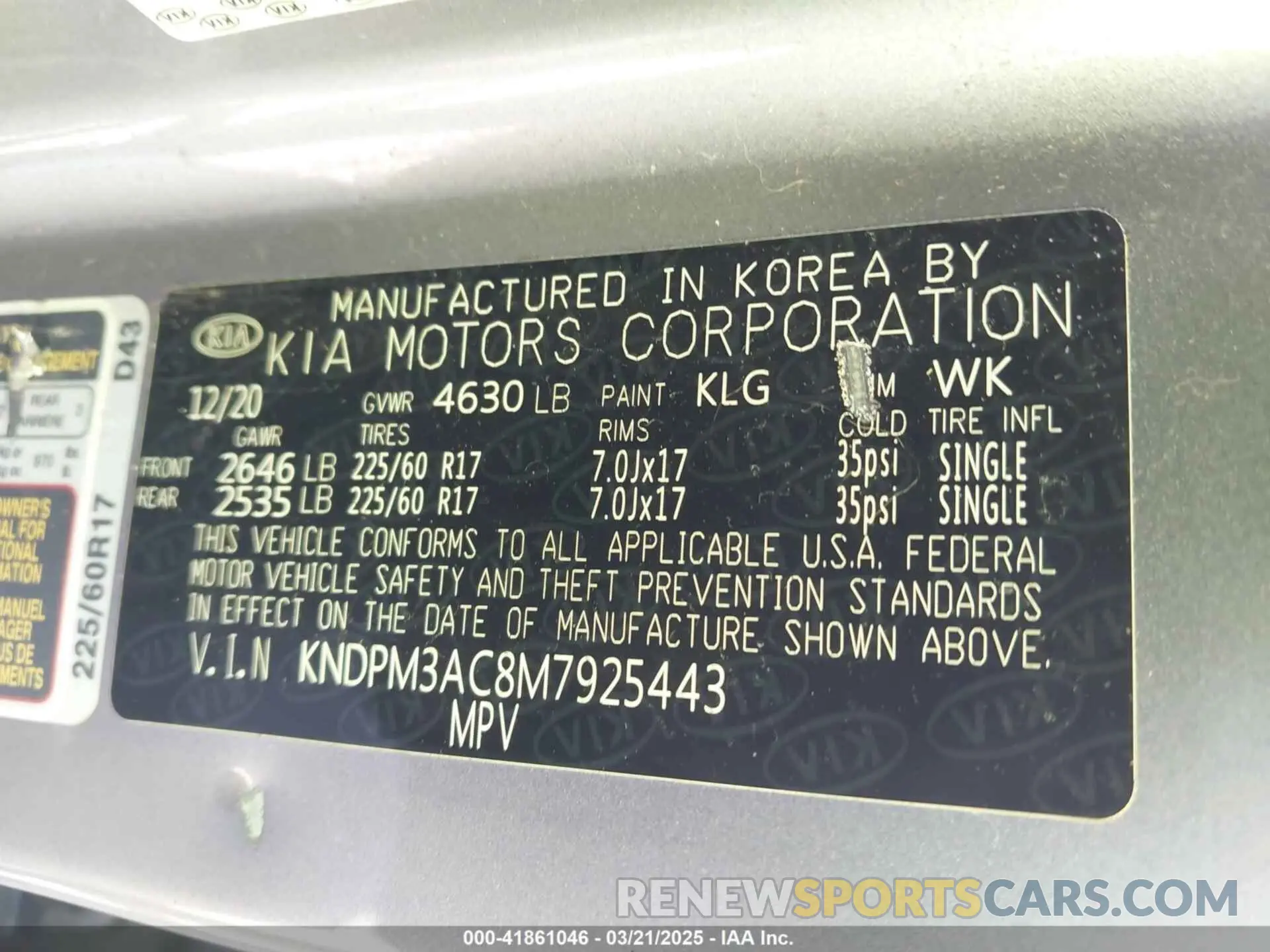 9 Photograph of a damaged car KNDPM3AC8M7925443 KIA SPORTAGE 2021