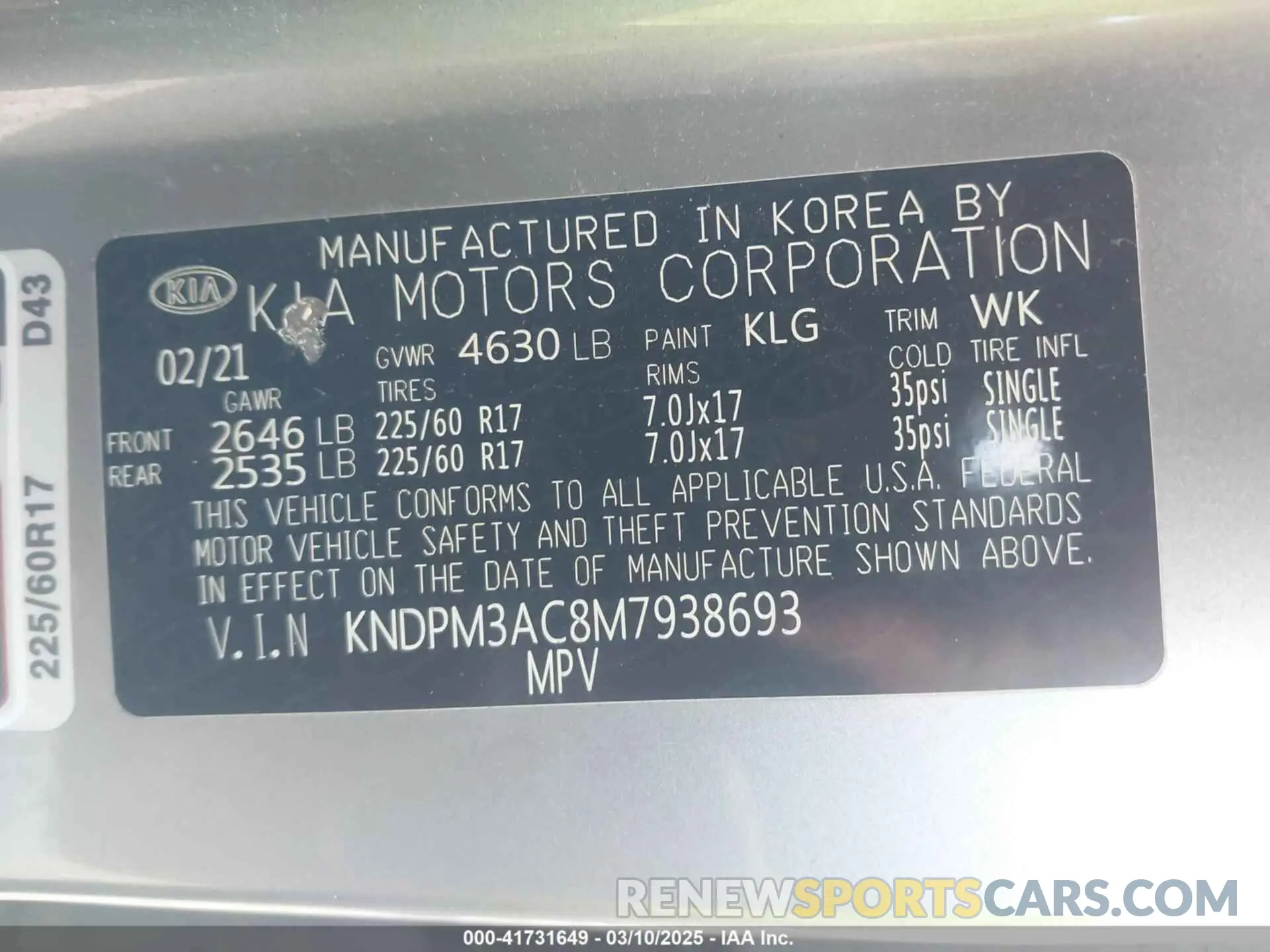 9 Photograph of a damaged car KNDPM3AC8M7938693 KIA SPORTAGE 2021