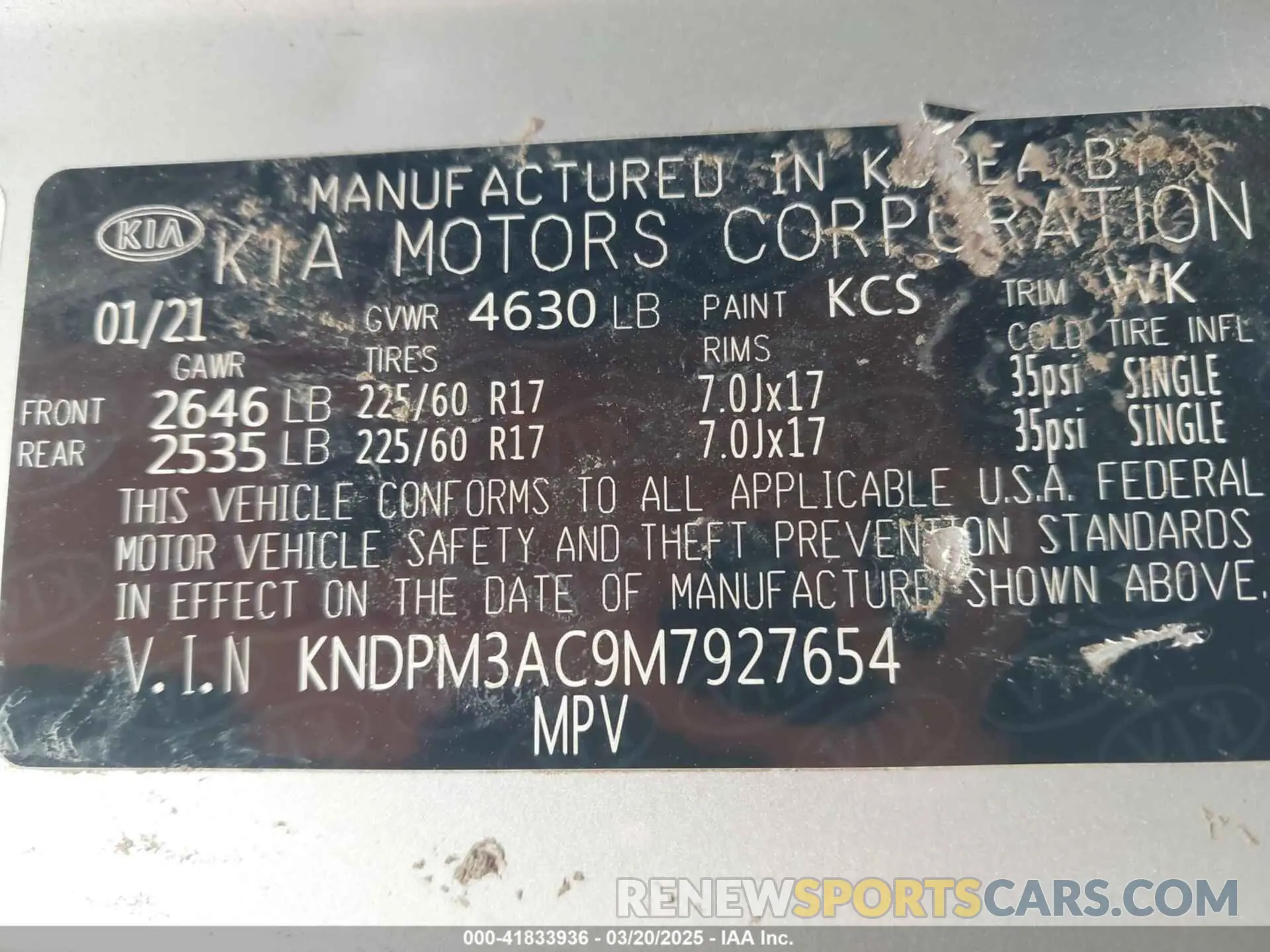 9 Photograph of a damaged car KNDPM3AC9M7927654 KIA SPORTAGE 2021