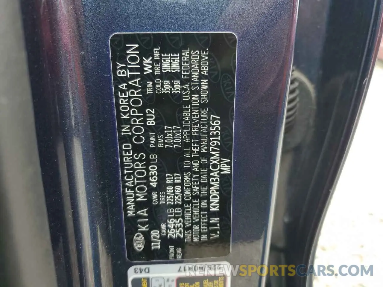 14 Photograph of a damaged car KNDPM3ACXM7913567 KIA SPORTAGE 2021