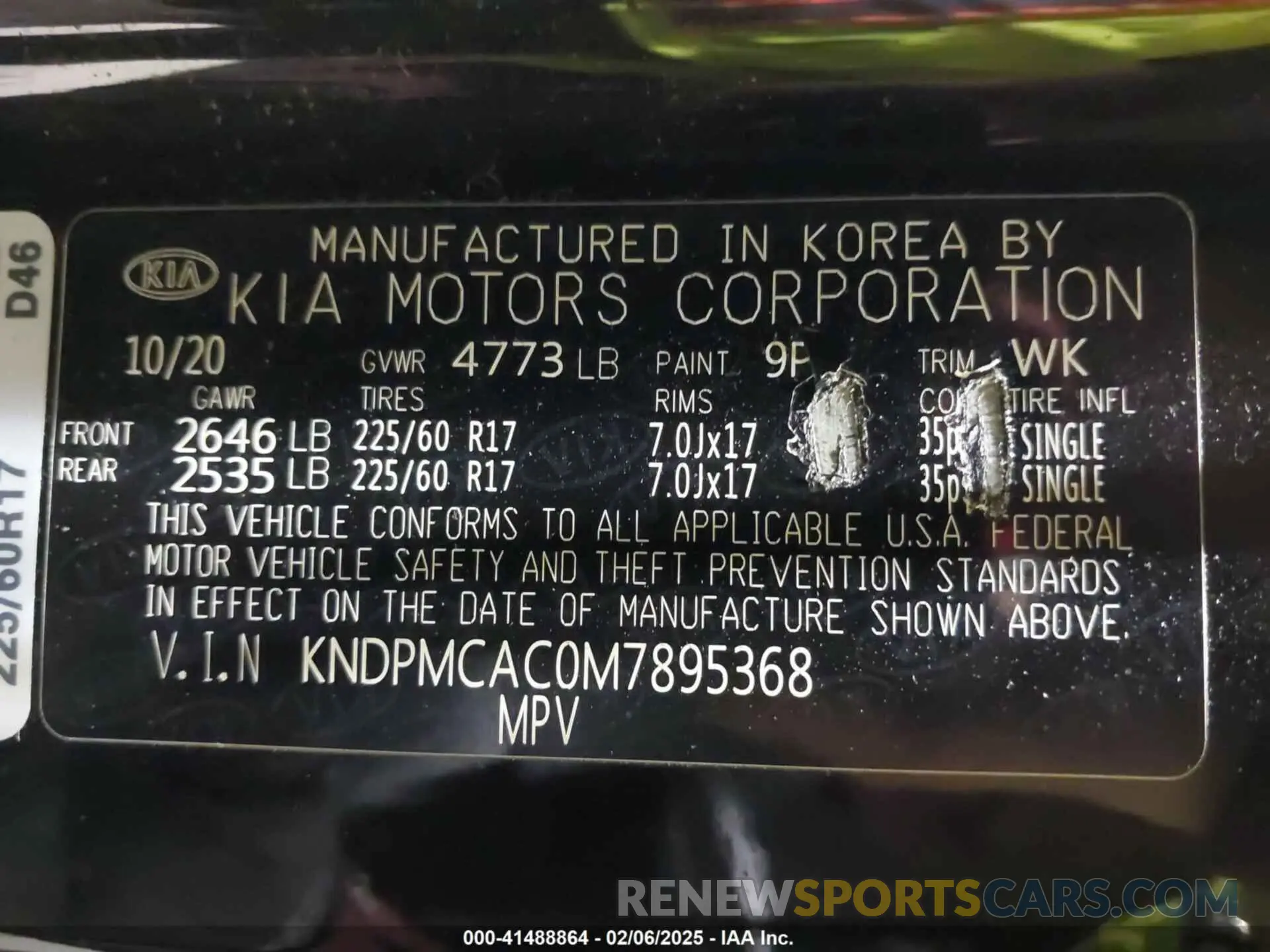 9 Photograph of a damaged car KNDPMCAC0M7895368 KIA SPORTAGE 2021