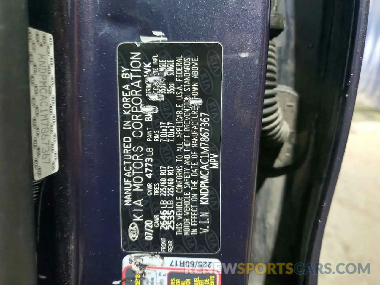 13 Photograph of a damaged car KNDPMCAC1M7867367 KIA SPORTAGE 2021