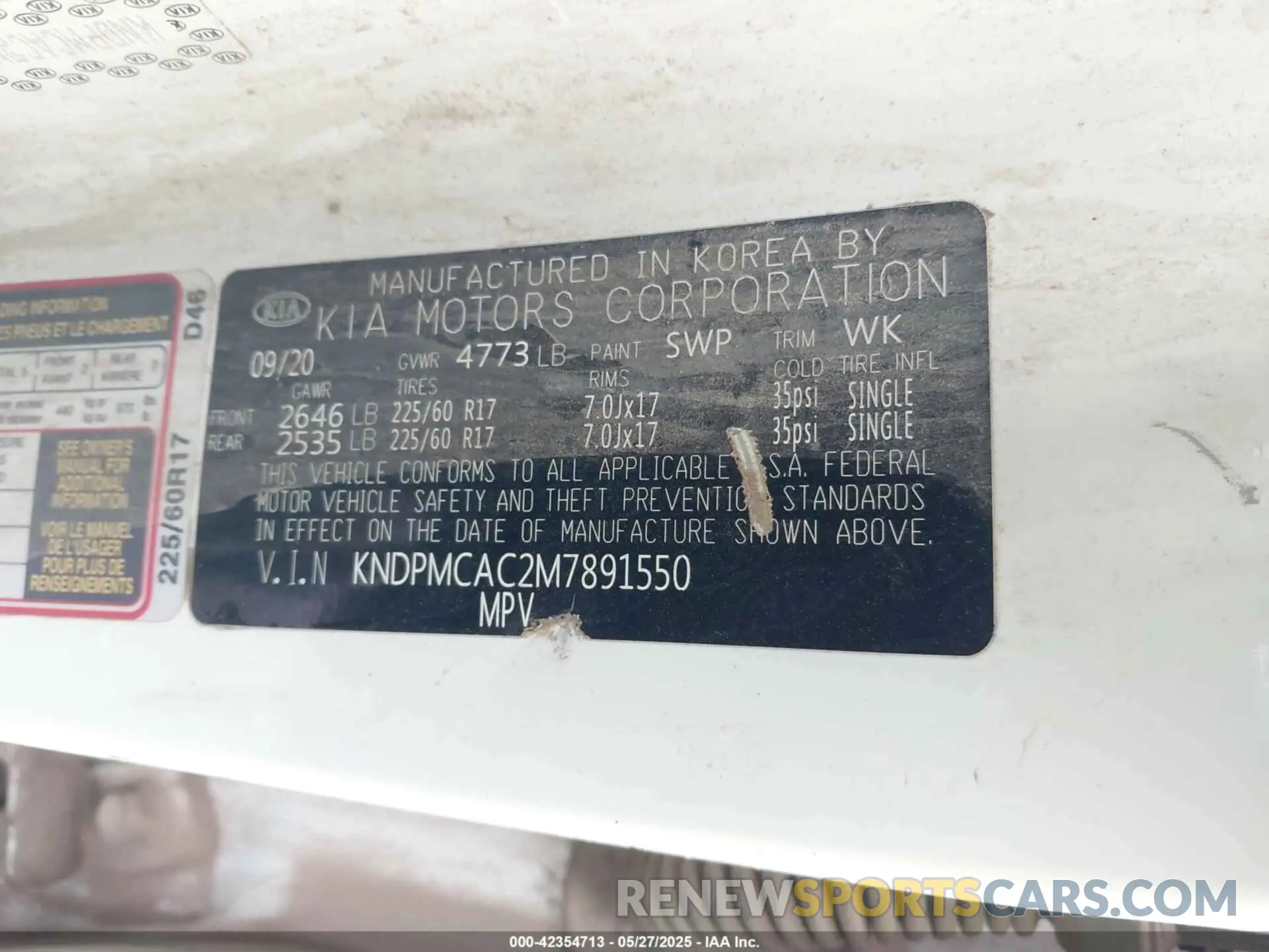 9 Photograph of a damaged car KNDPMCAC2M7891550 KIA SPORTAGE 2021