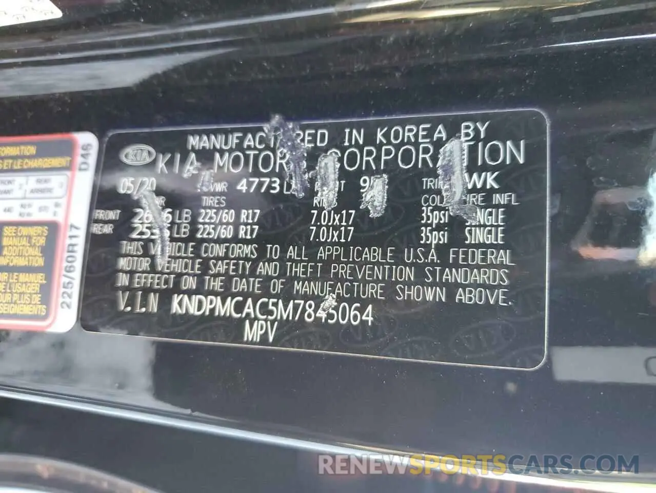 13 Photograph of a damaged car KNDPMCAC5M7845064 KIA SPORTAGE 2021