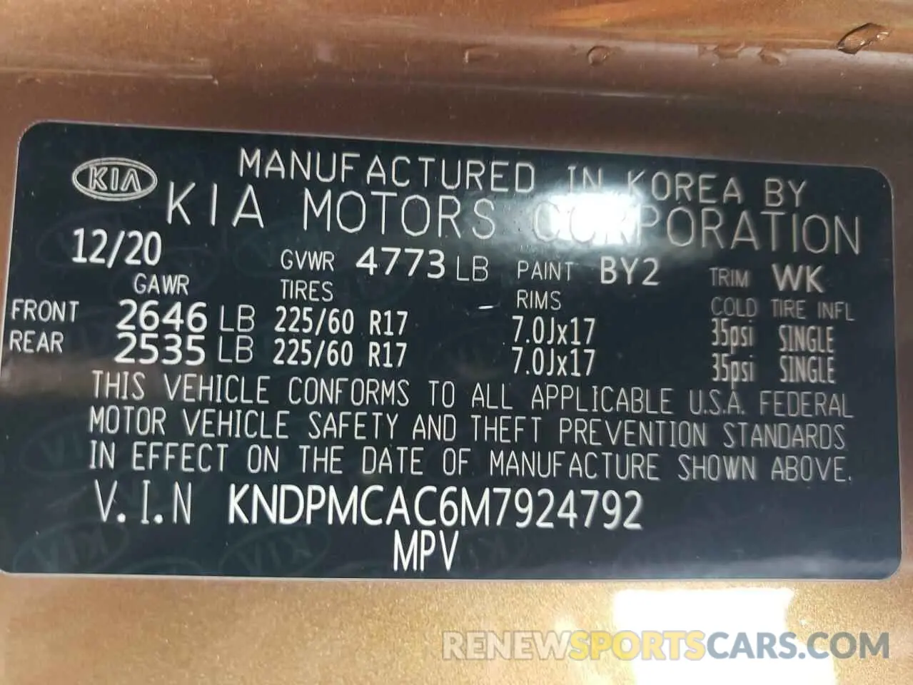 15 Photograph of a damaged car KNDPMCAC6M7924792 KIA SPORTAGE 2021
