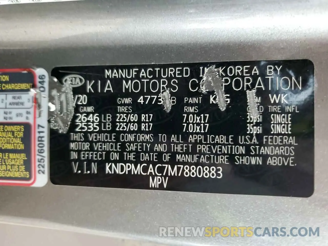 13 Photograph of a damaged car KNDPMCAC7M7880883 KIA SPORTAGE 2021