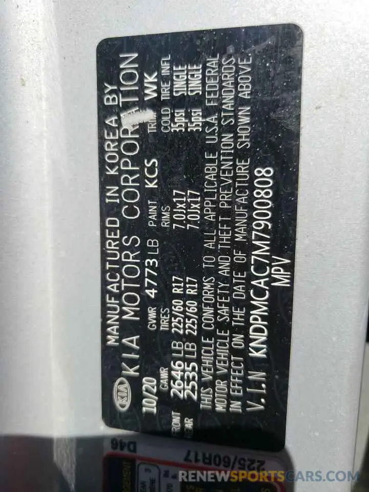 13 Photograph of a damaged car KNDPMCAC7M7900808 KIA SPORTAGE 2021