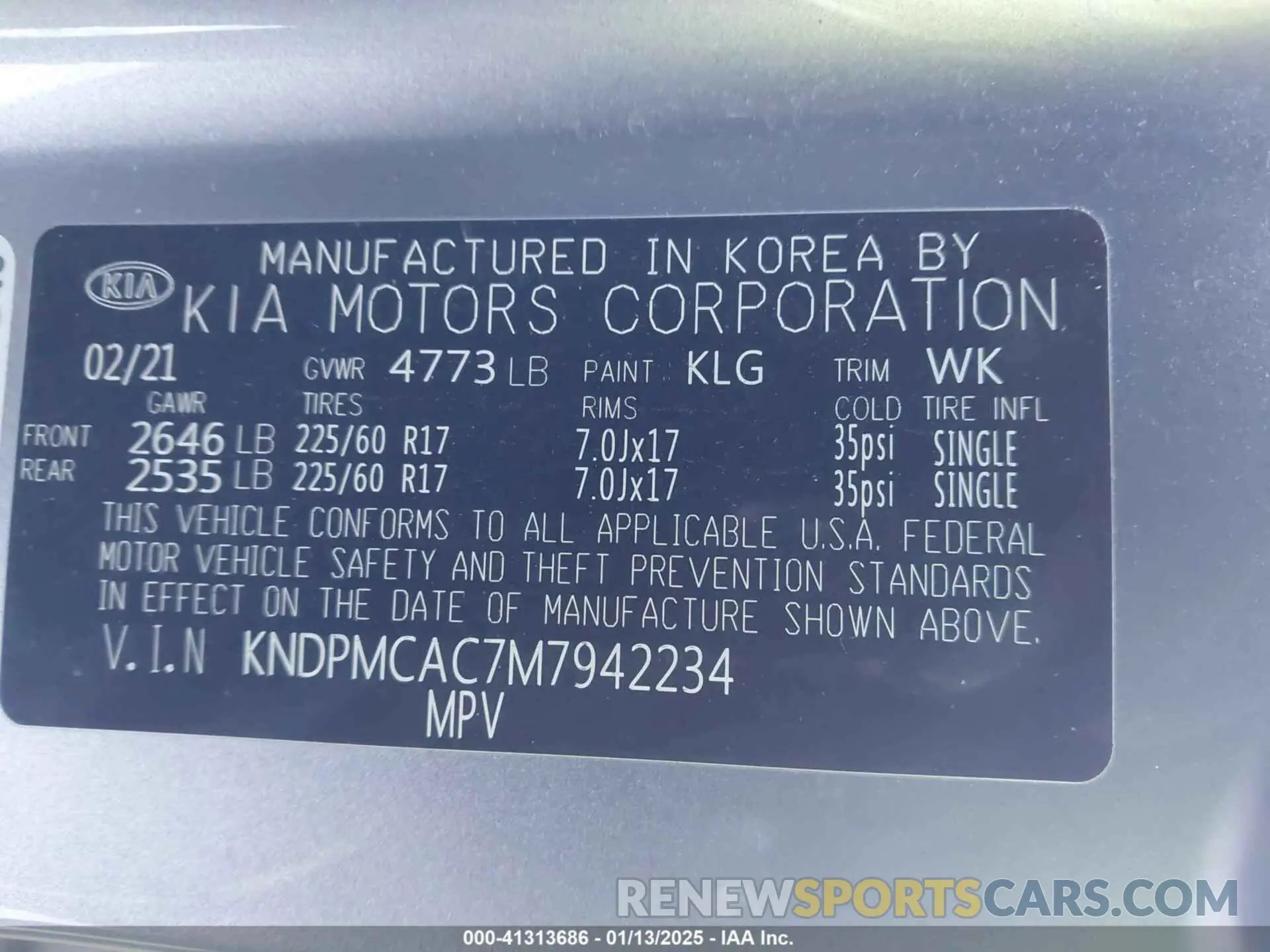 9 Photograph of a damaged car KNDPMCAC7M7942234 KIA SPORTAGE 2021