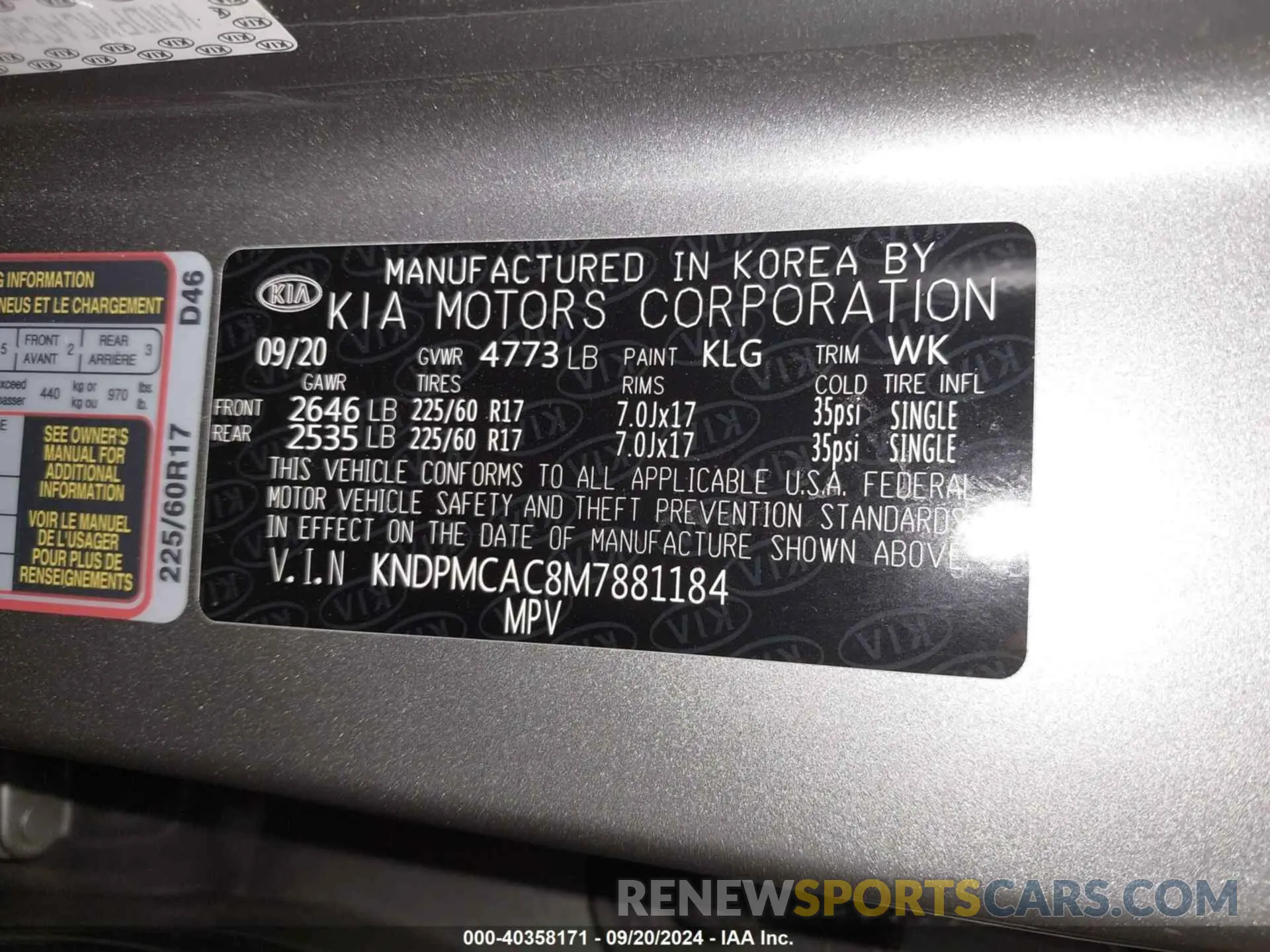 9 Photograph of a damaged car KNDPMCAC8M7881184 KIA SPORTAGE 2021