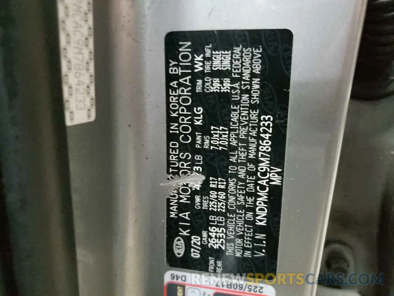 13 Photograph of a damaged car KNDPMCAC9M7864233 KIA SPORTAGE 2021