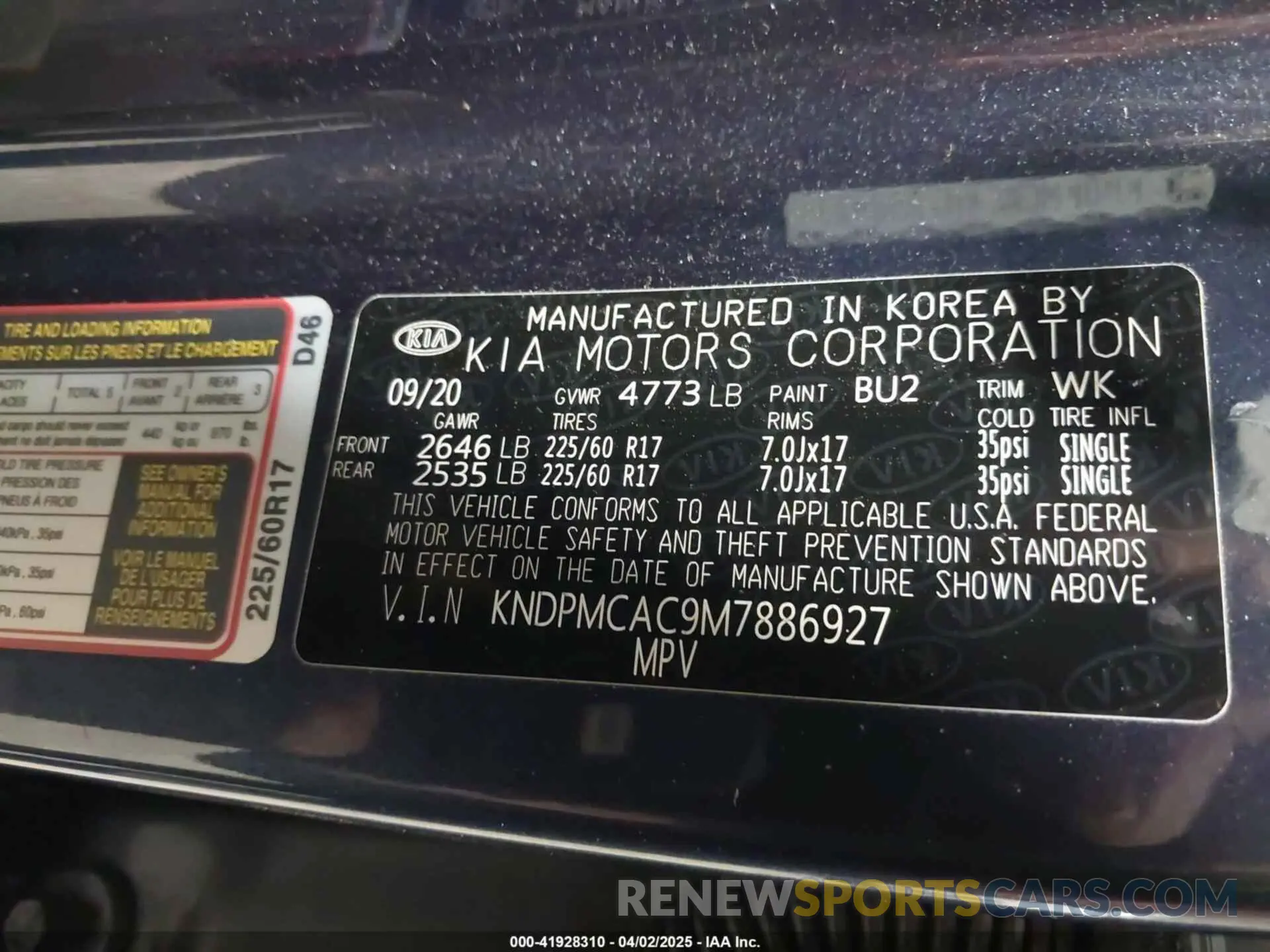 9 Photograph of a damaged car KNDPMCAC9M7886927 KIA SPORTAGE 2021