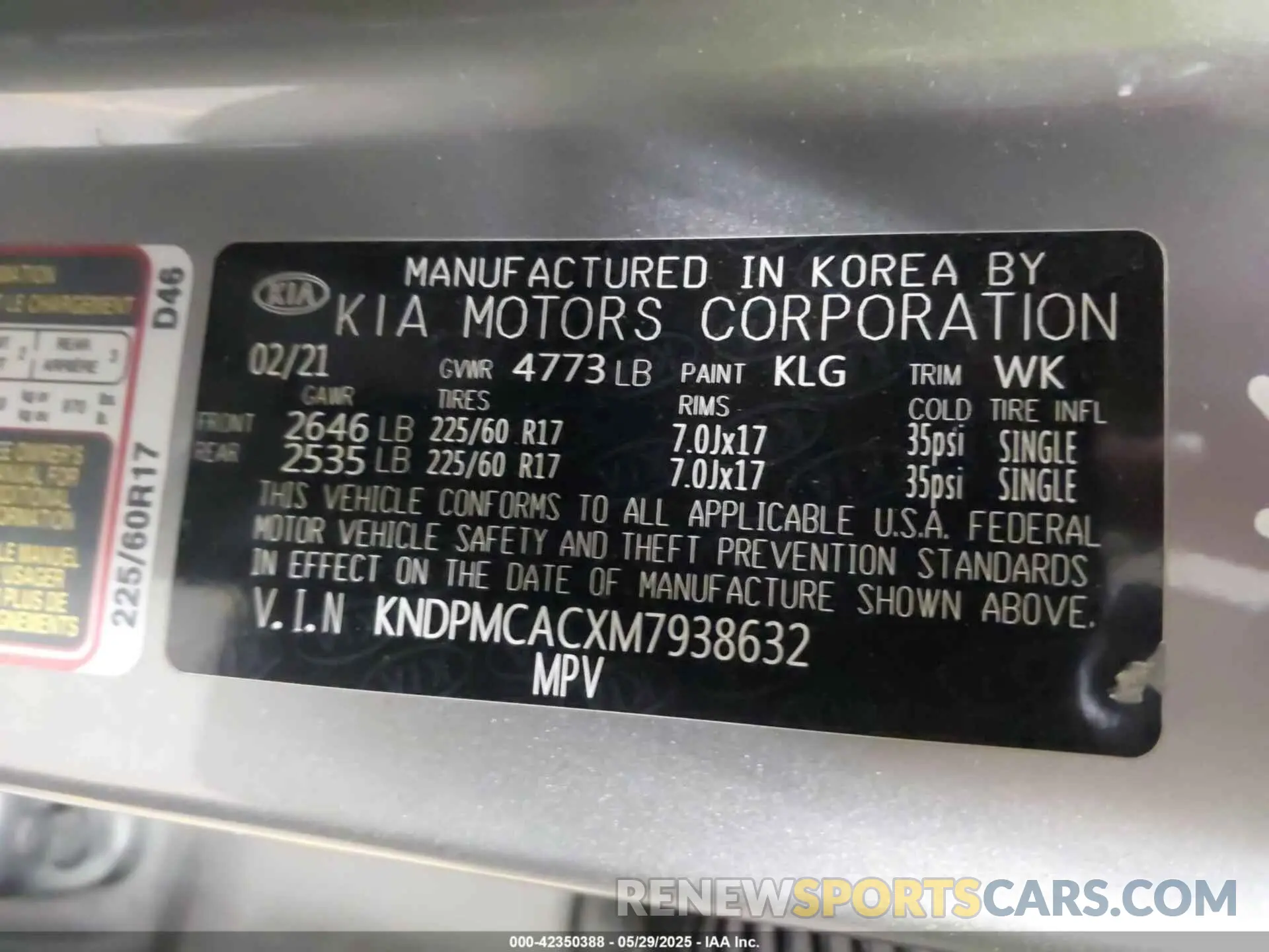 9 Photograph of a damaged car KNDPMCACXM7938632 KIA SPORTAGE 2021