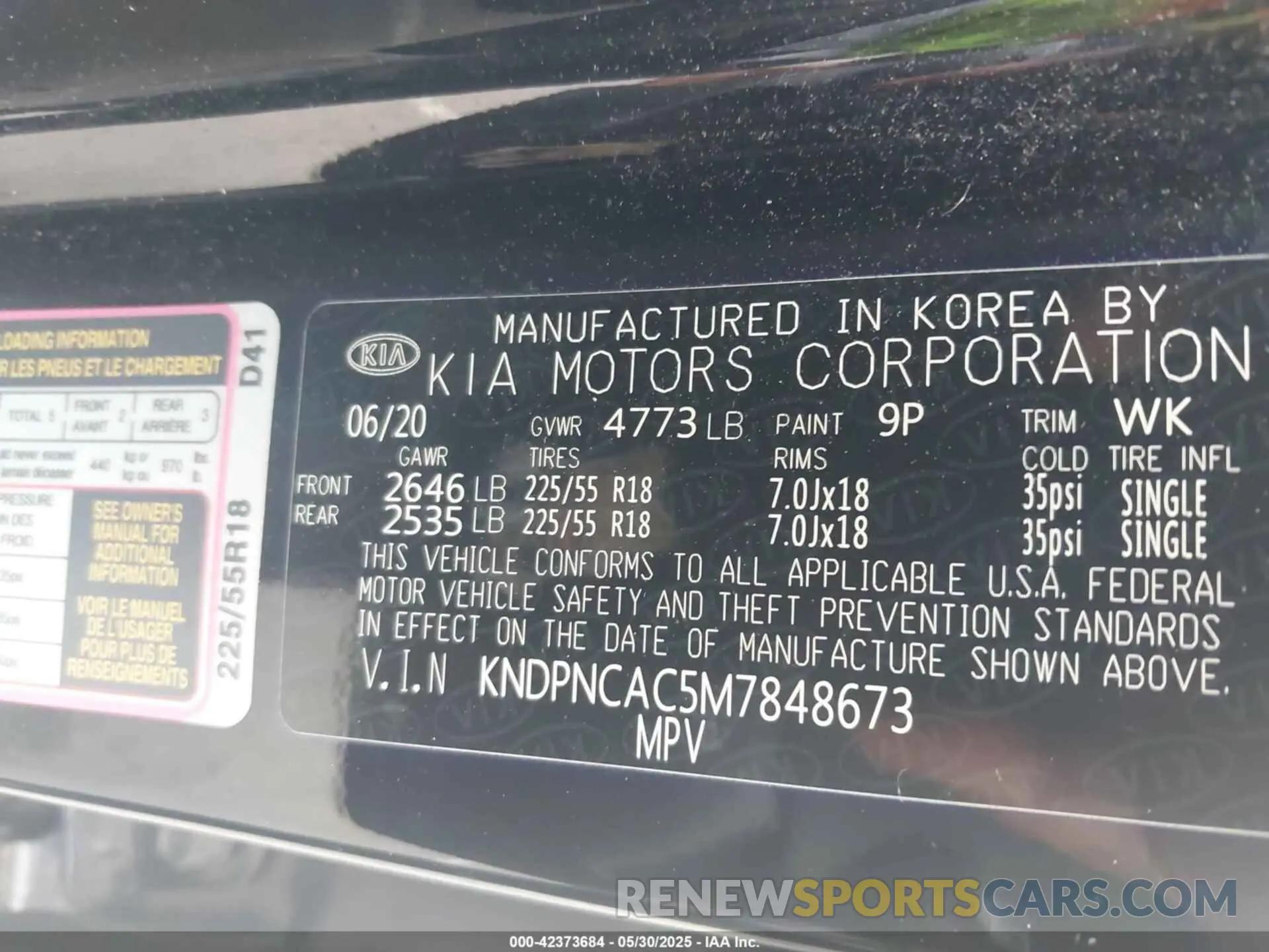 9 Photograph of a damaged car KNDPNCAC5M7848673 KIA SPORTAGE 2021