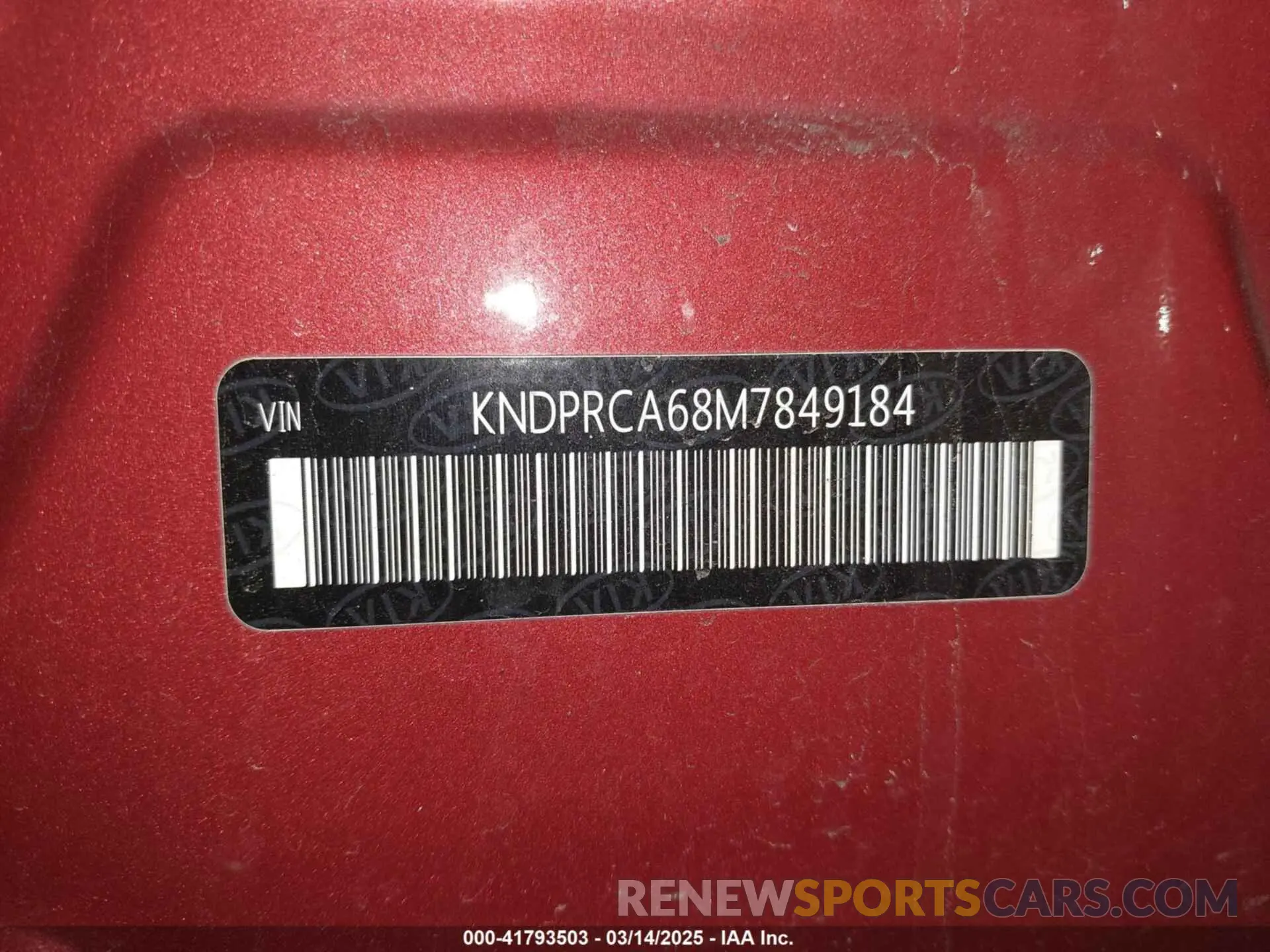 19 Photograph of a damaged car KNDPRCA68M7849184 KIA SPORTAGE 2021