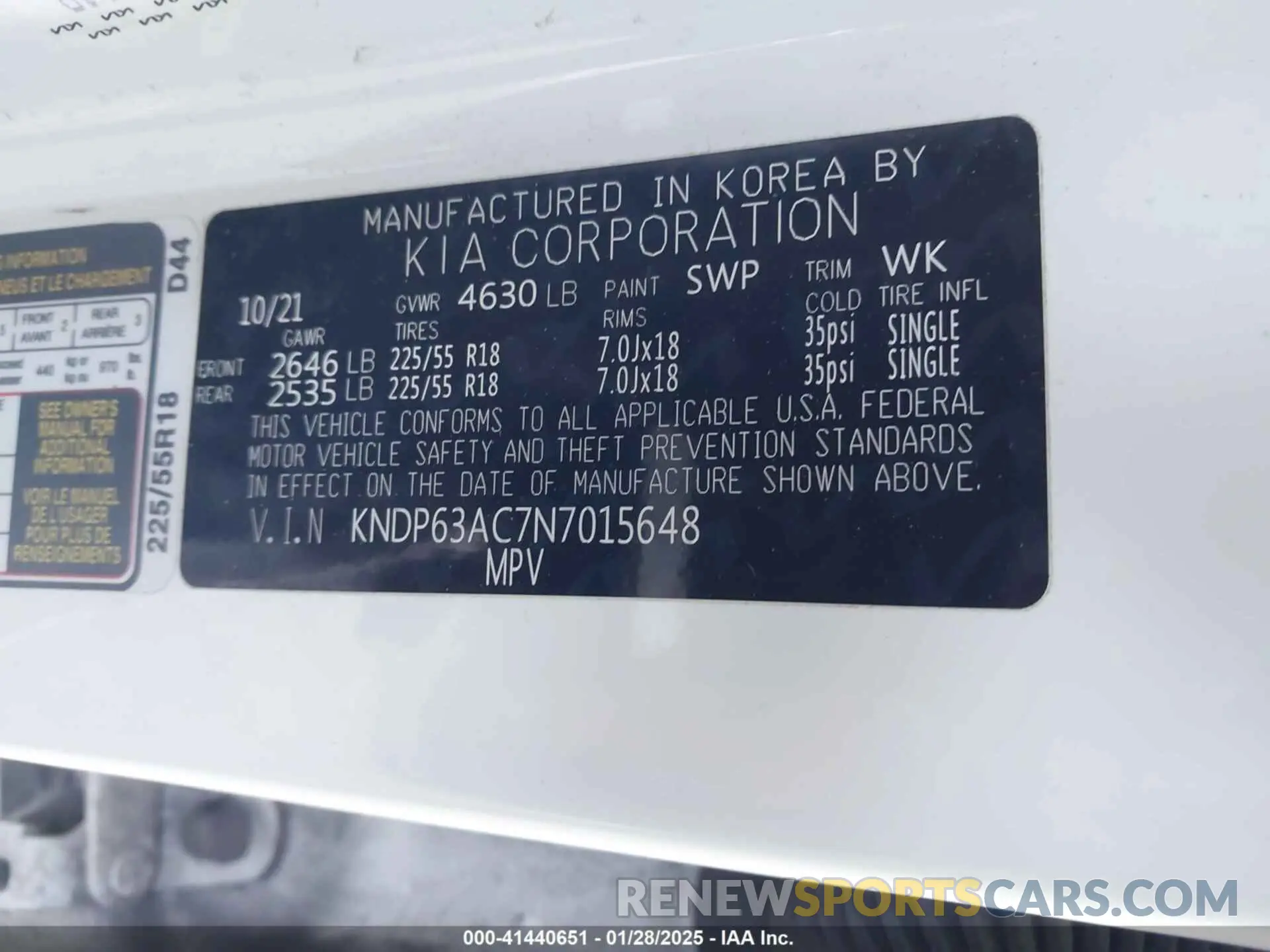 9 Photograph of a damaged car KNDP63AC7N7015648 KIA SPORTAGE 2022