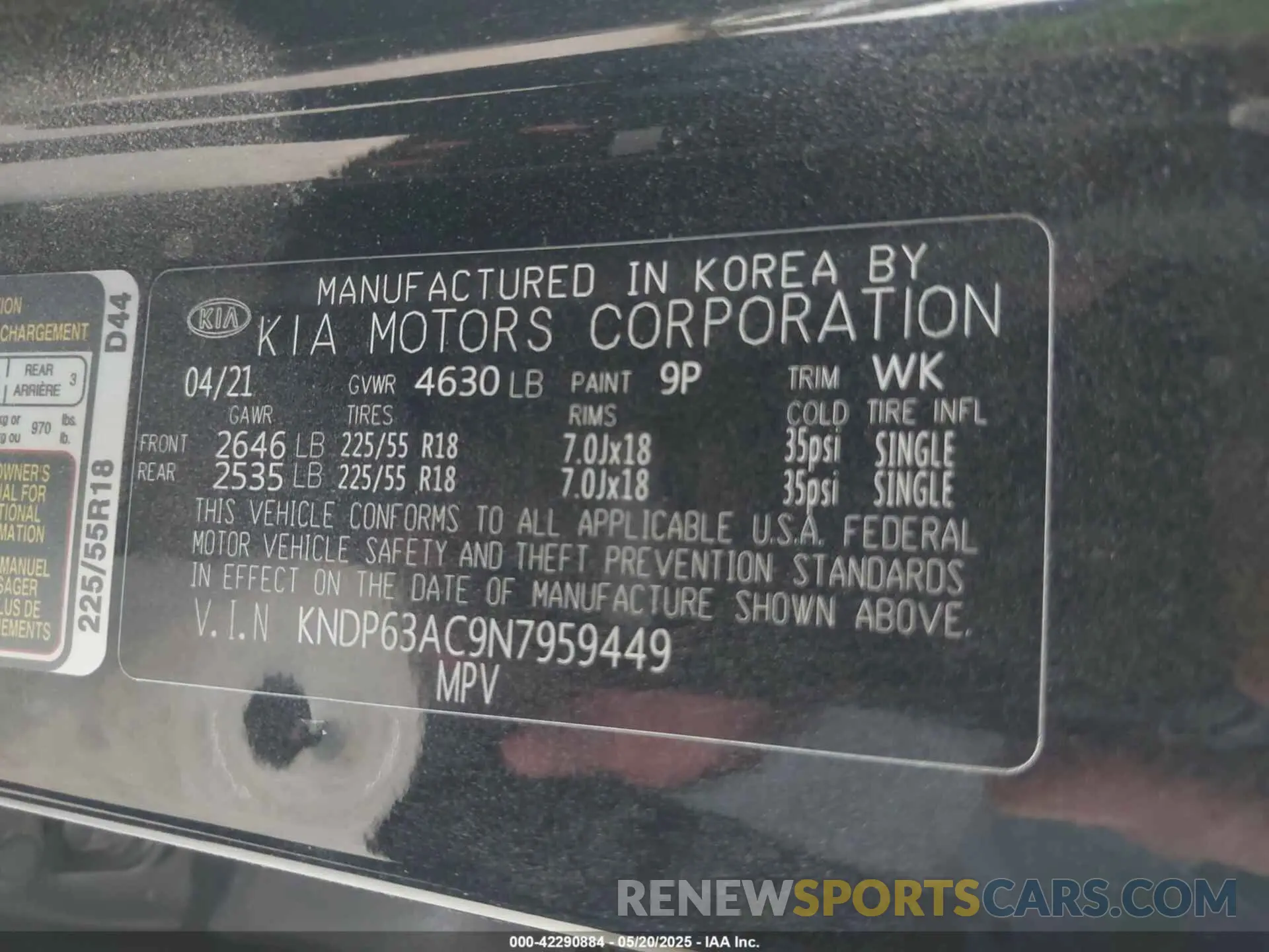 9 Photograph of a damaged car KNDP63AC9N7959449 KIA SPORTAGE 2022