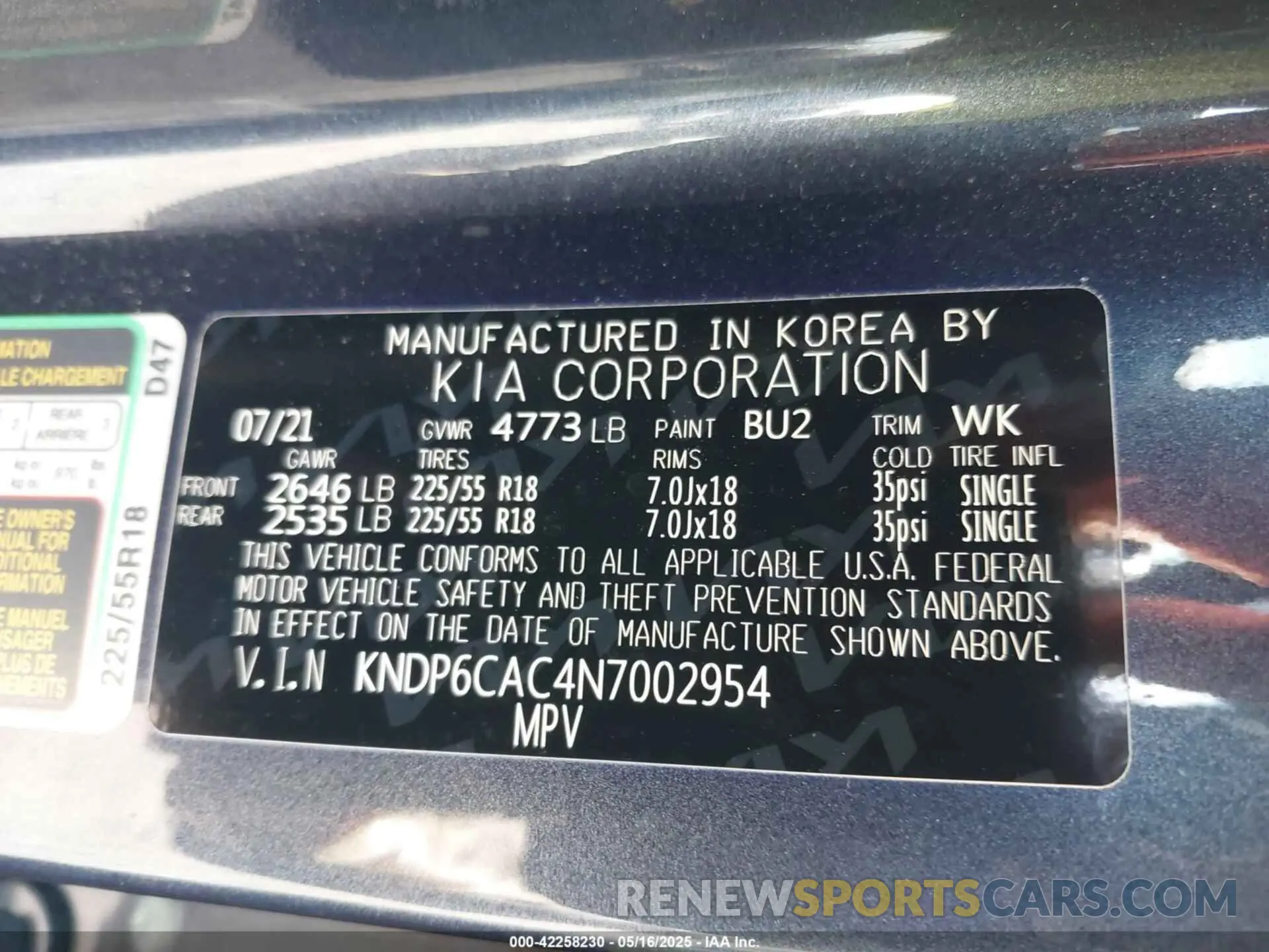 9 Photograph of a damaged car KNDP6CAC4N7002954 KIA SPORTAGE 2022