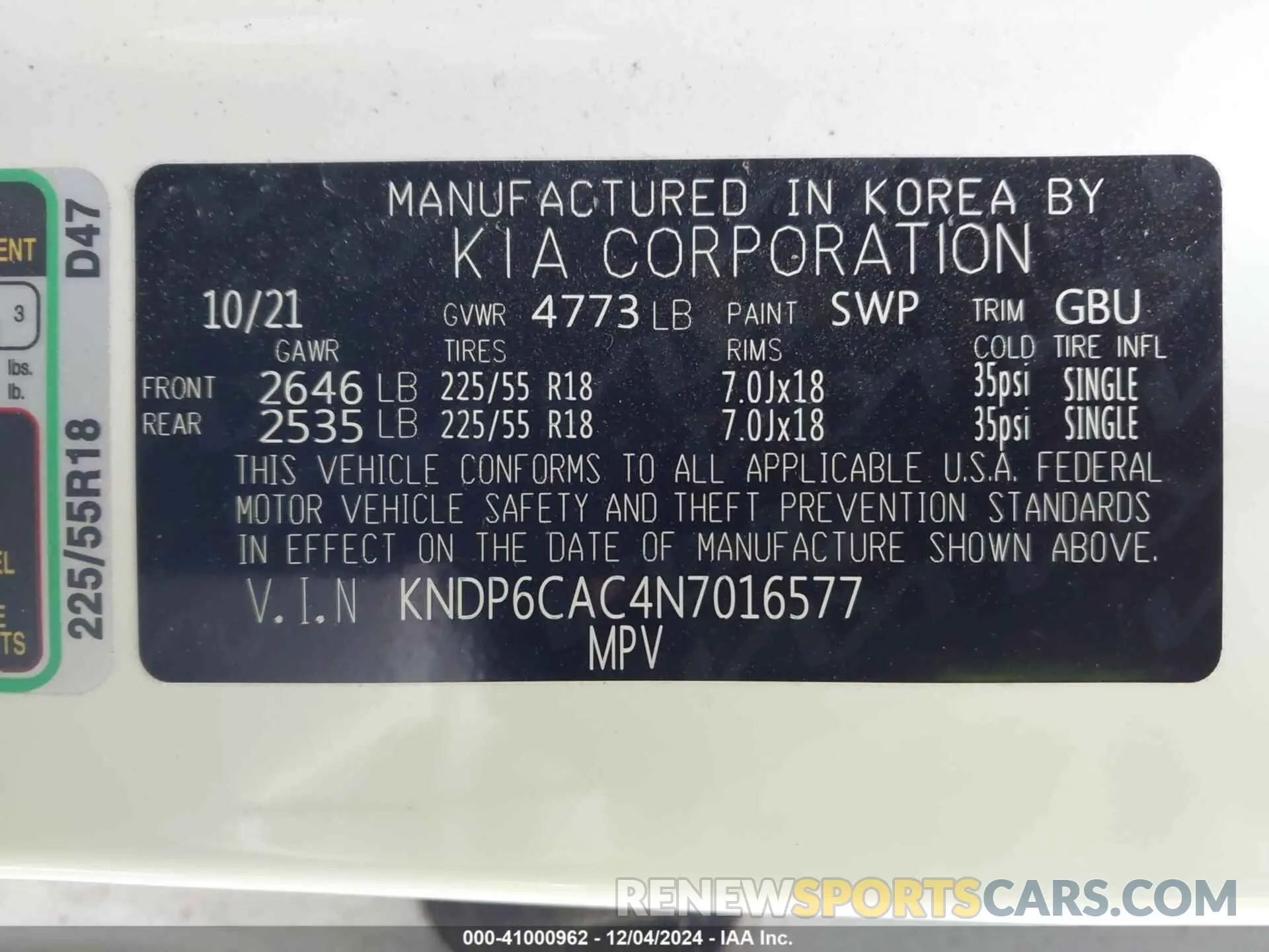 9 Photograph of a damaged car KNDP6CAC4N7016577 KIA SPORTAGE 2022