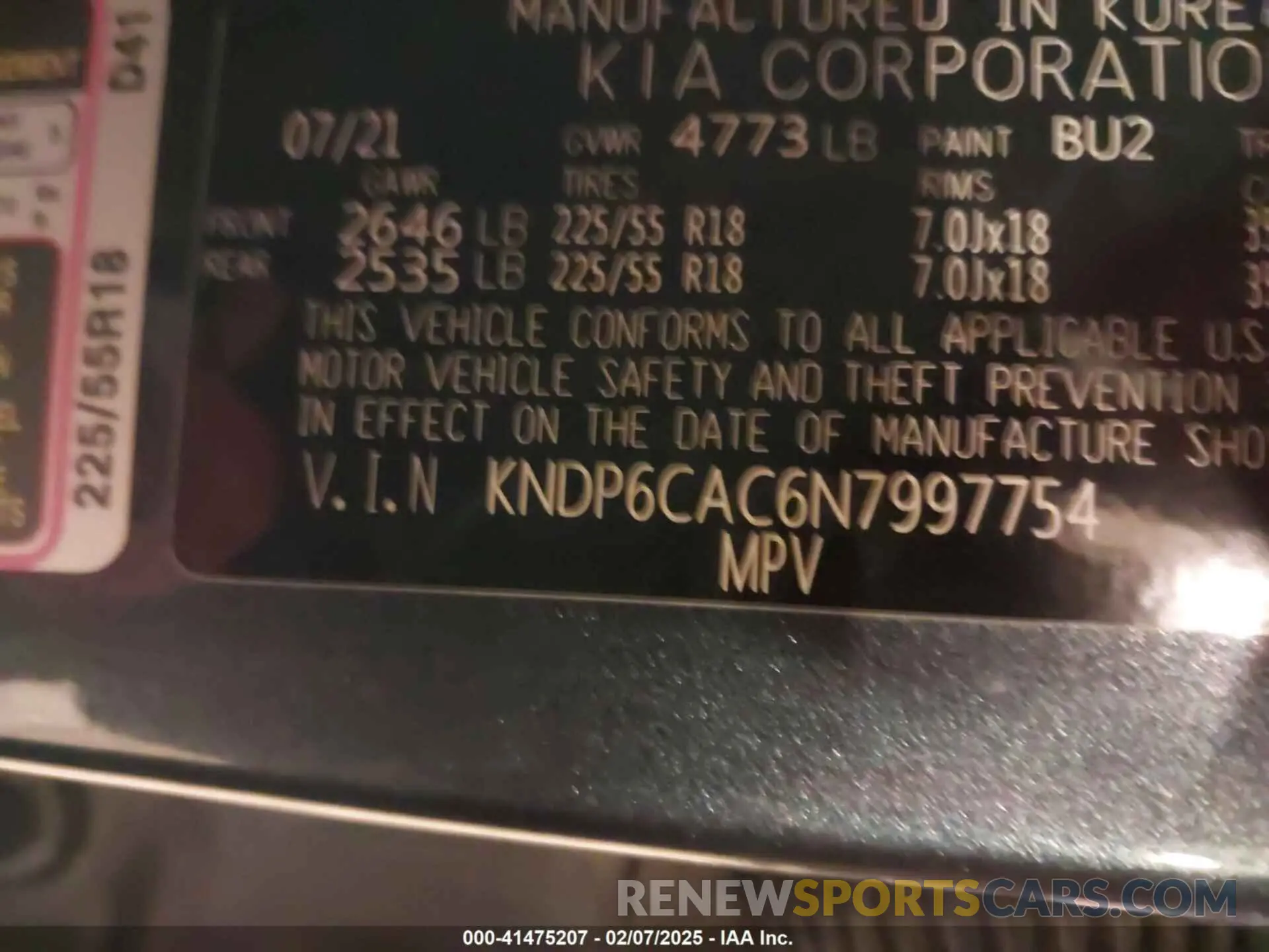 9 Photograph of a damaged car KNDP6CAC6N7997754 KIA SPORTAGE 2022
