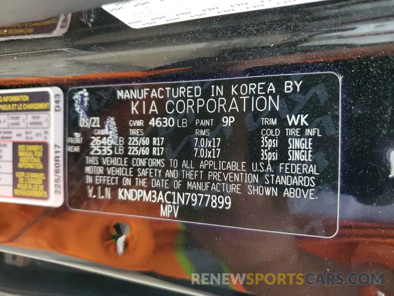 13 Photograph of a damaged car KNDPM3AC1N7977899 KIA SPORTAGE 2022