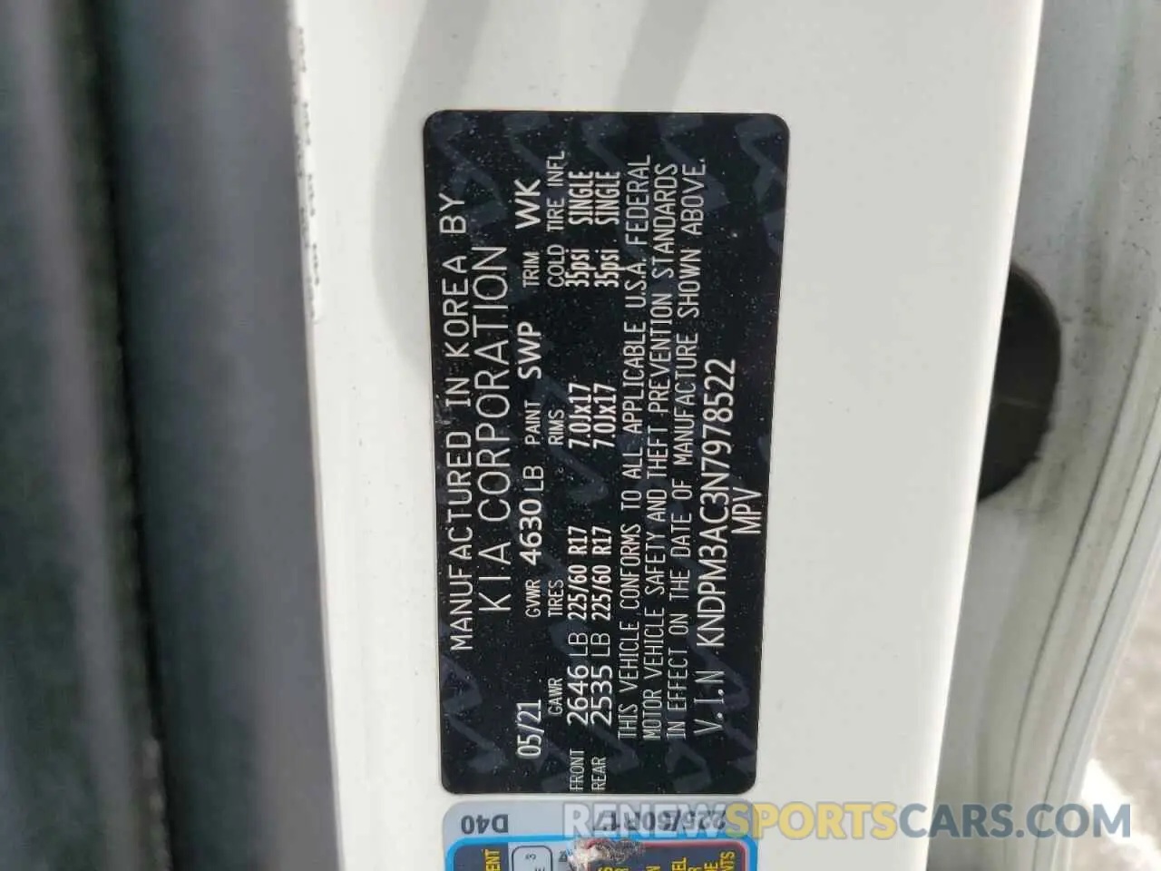 13 Photograph of a damaged car KNDPM3AC3N7978522 KIA SPORTAGE 2022