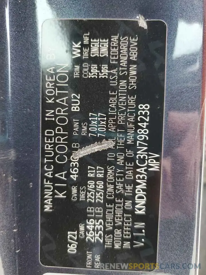 13 Photograph of a damaged car KNDPM3AC3N7984238 KIA SPORTAGE 2022