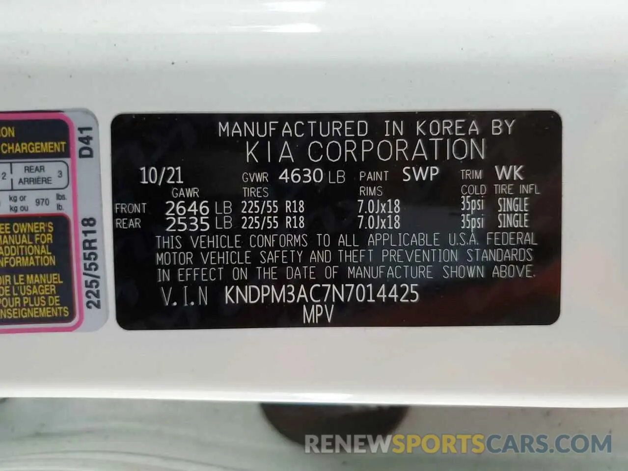 12 Photograph of a damaged car KNDPM3AC7N7014425 KIA SPORTAGE 2022