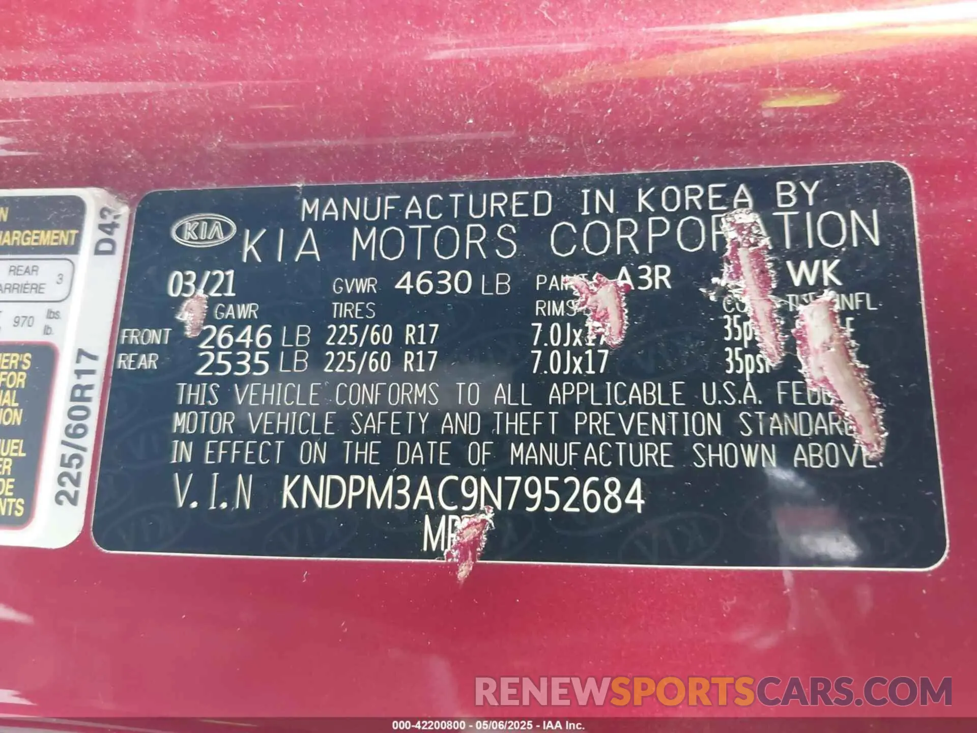 9 Photograph of a damaged car KNDPM3AC9N7952684 KIA SPORTAGE 2022