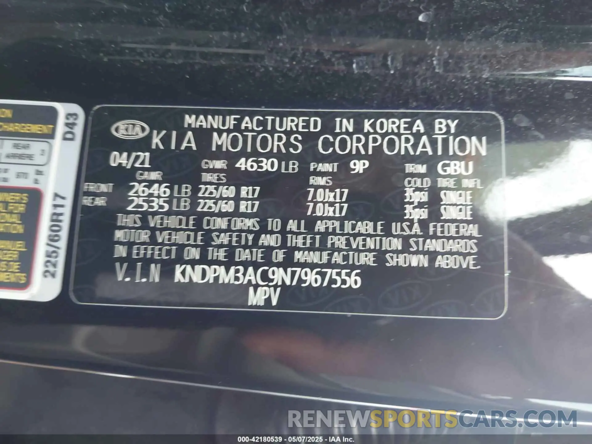 9 Photograph of a damaged car KNDPM3AC9N7967556 KIA SPORTAGE 2022