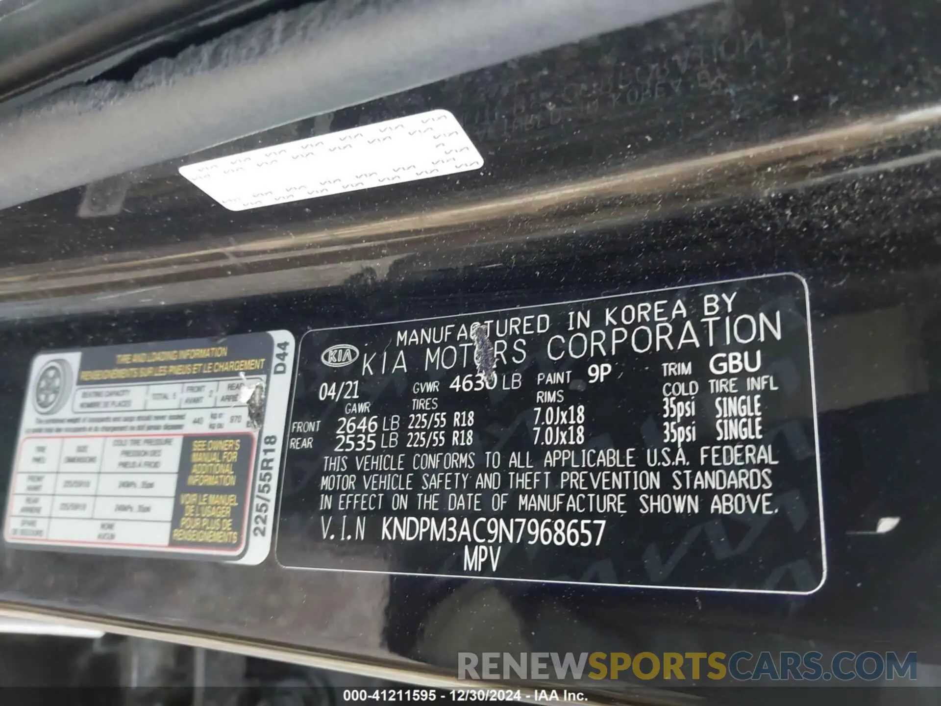 9 Photograph of a damaged car KNDPM3AC9N7968657 KIA SPORTAGE 2022