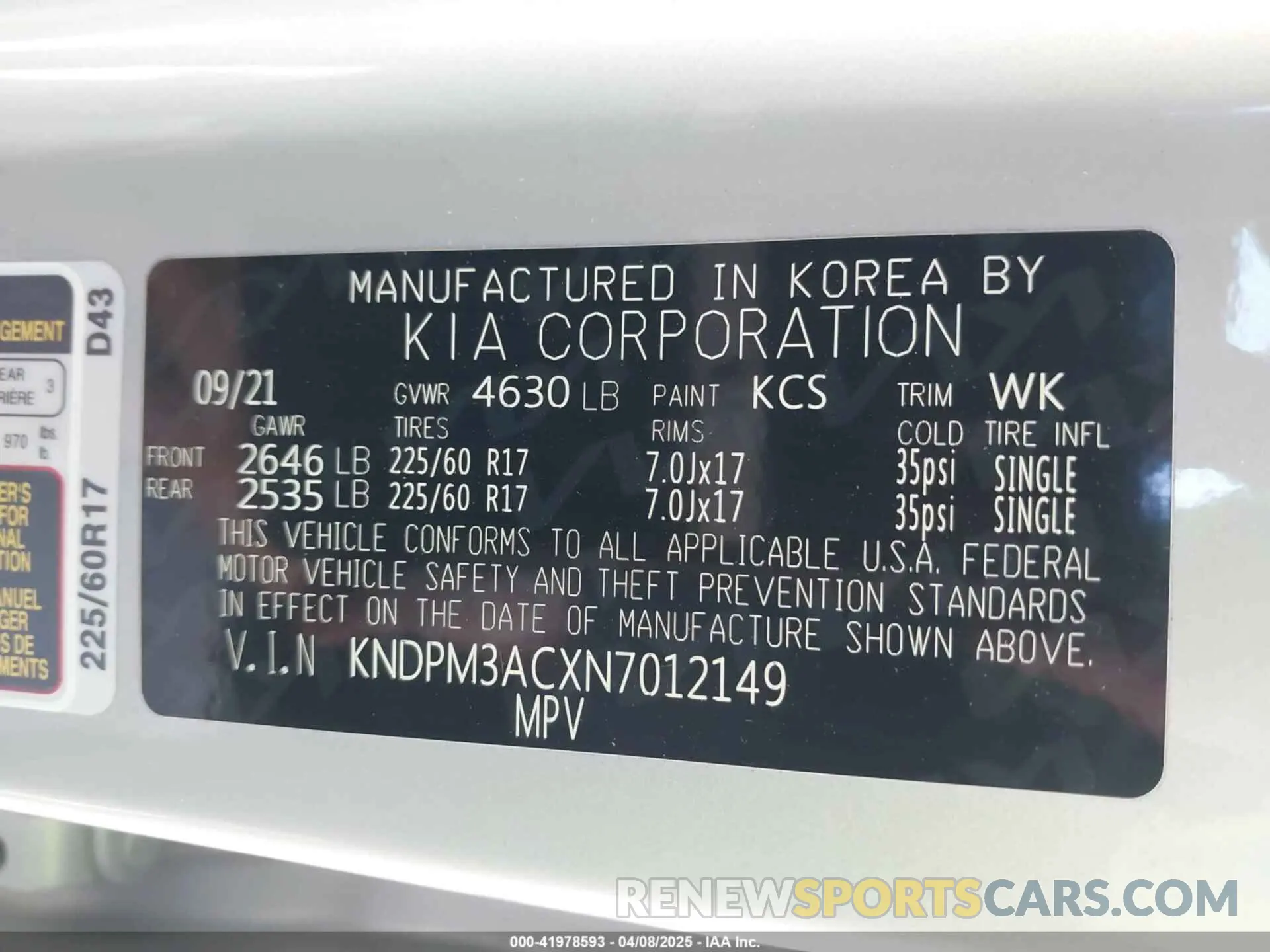 9 Photograph of a damaged car KNDPM3ACXN7012149 KIA SPORTAGE 2022