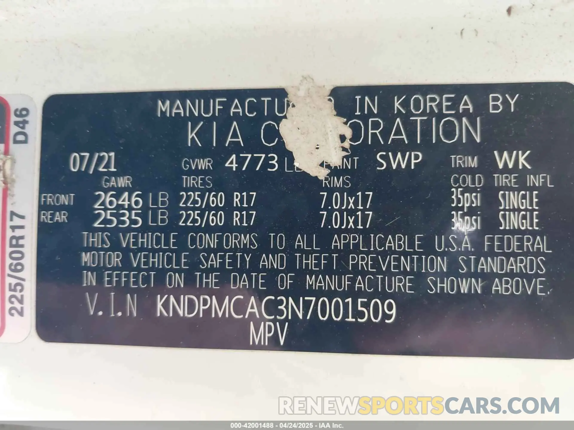 9 Photograph of a damaged car KNDPMCAC3N7001509 KIA SPORTAGE 2022