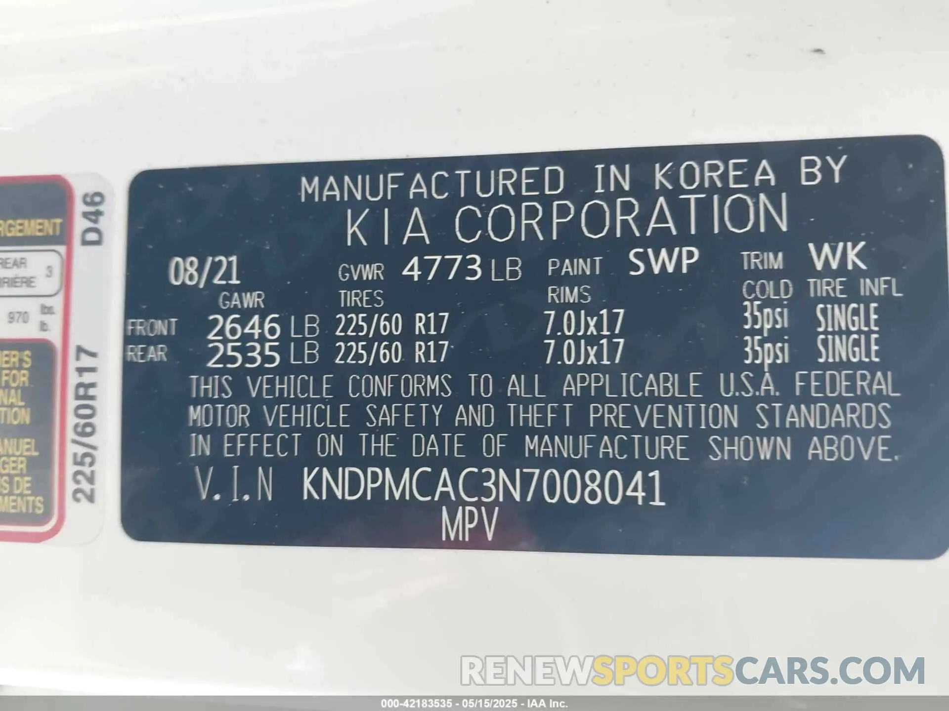9 Photograph of a damaged car KNDPMCAC3N7008041 KIA SPORTAGE 2022