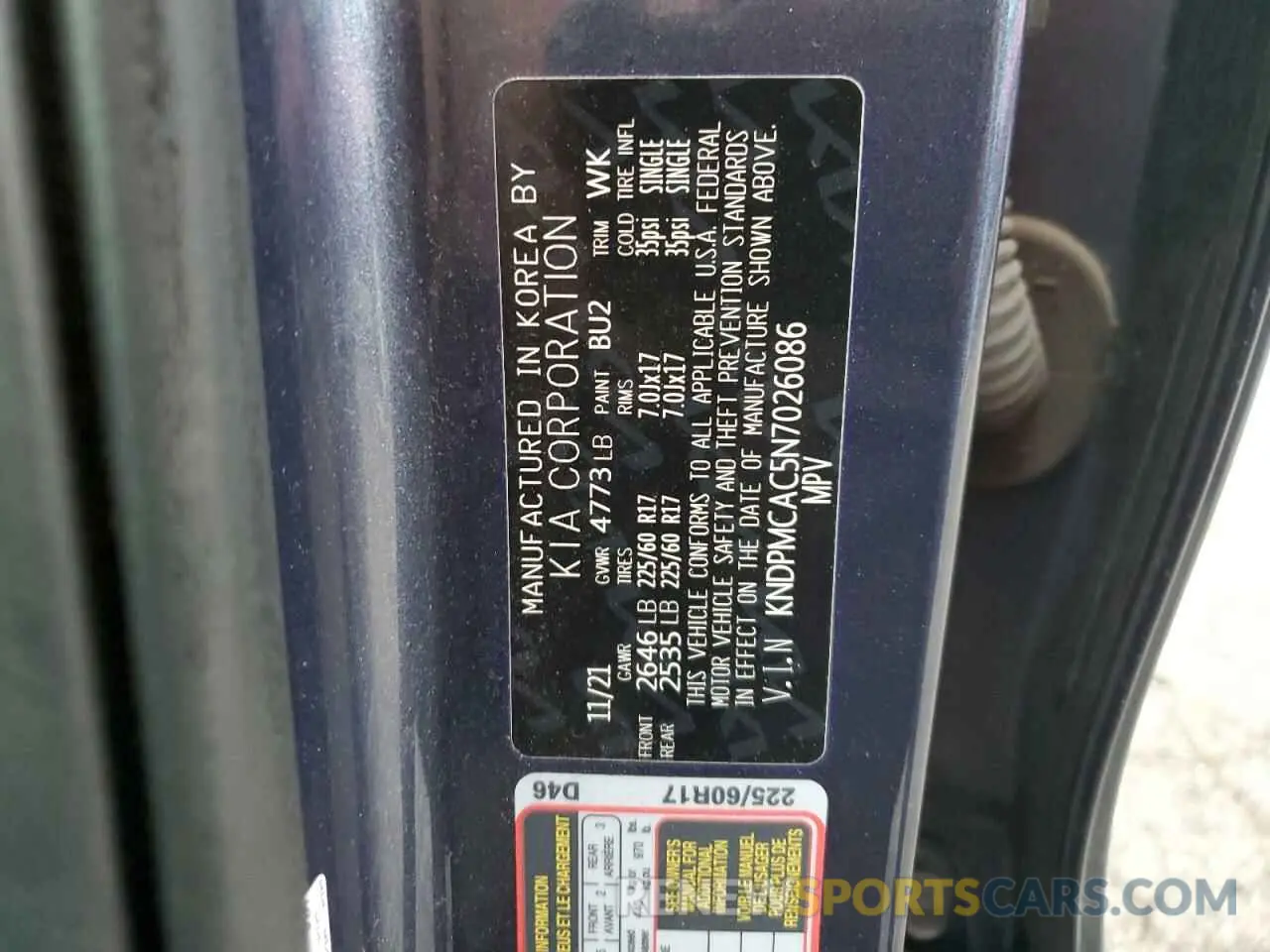 14 Photograph of a damaged car KNDPMCAC5N7026086 KIA SPORTAGE 2022