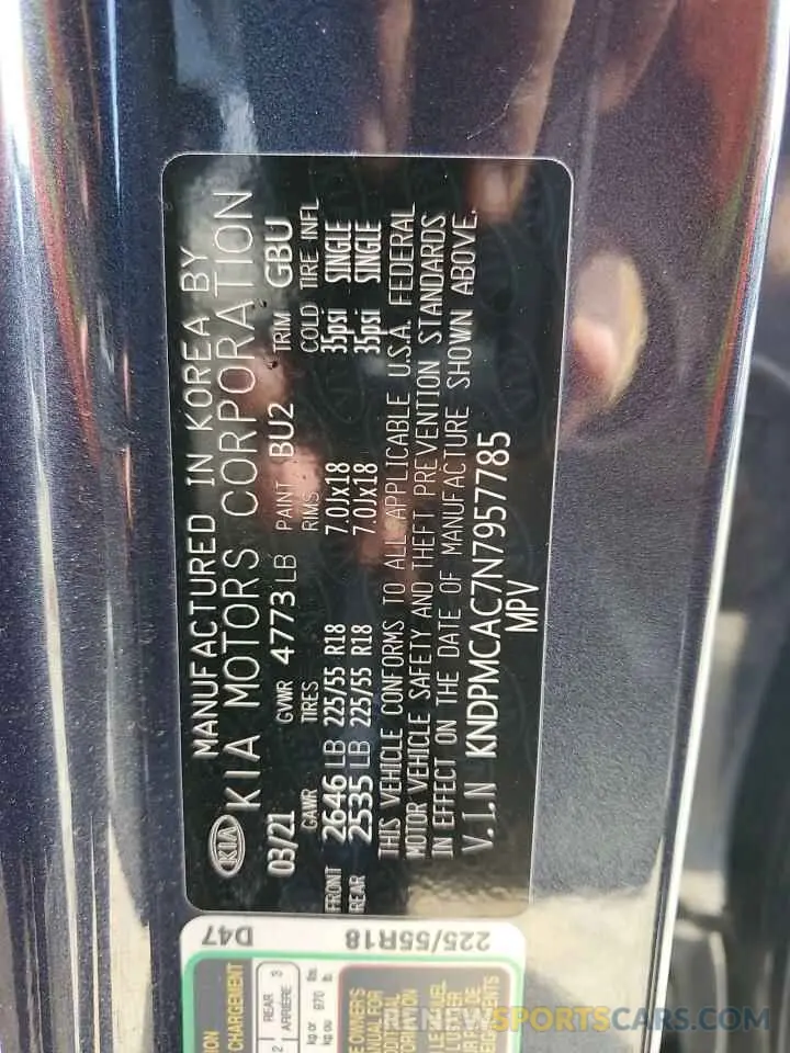 15 Photograph of a damaged car KNDPMCAC7N7957785 KIA SPORTAGE 2022