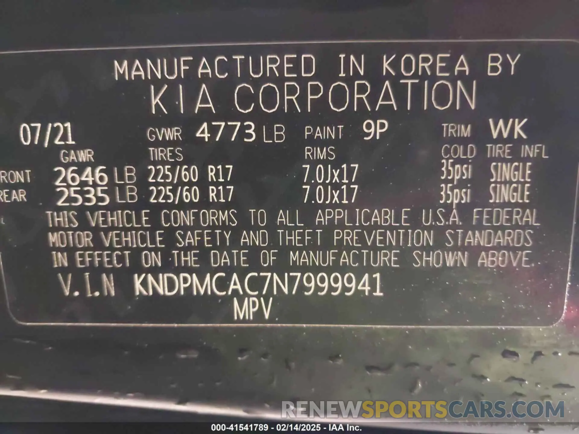9 Photograph of a damaged car KNDPMCAC7N7999941 KIA SPORTAGE 2022