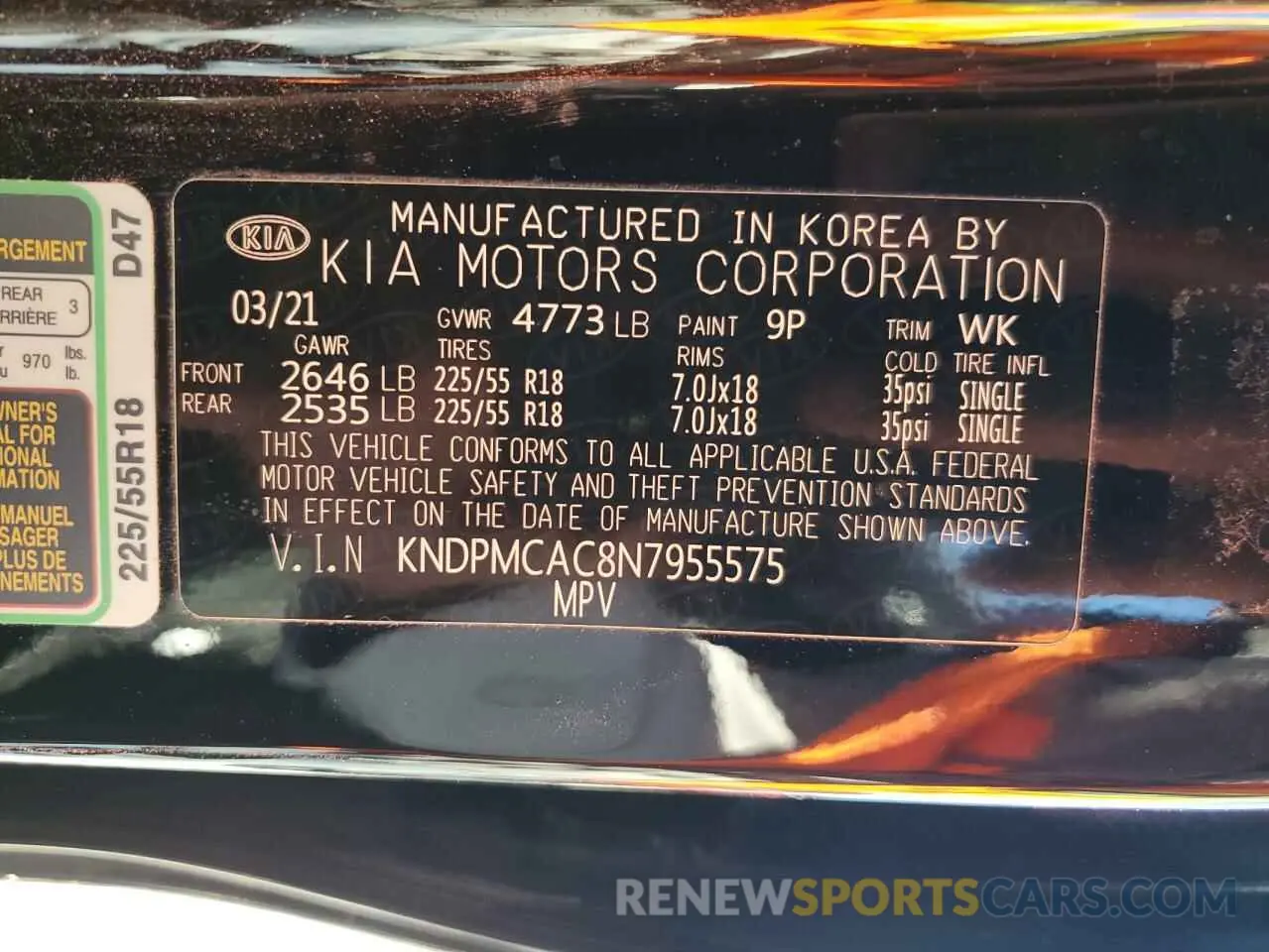 13 Photograph of a damaged car KNDPMCAC8N7955575 KIA SPORTAGE 2022