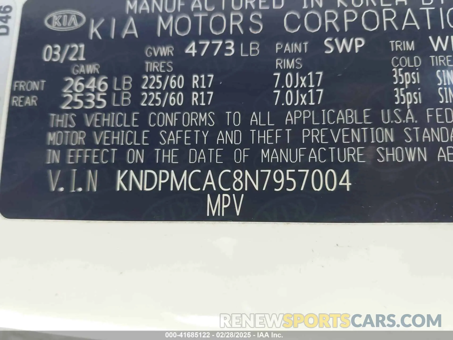 9 Photograph of a damaged car KNDPMCAC8N7957004 KIA SPORTAGE 2022