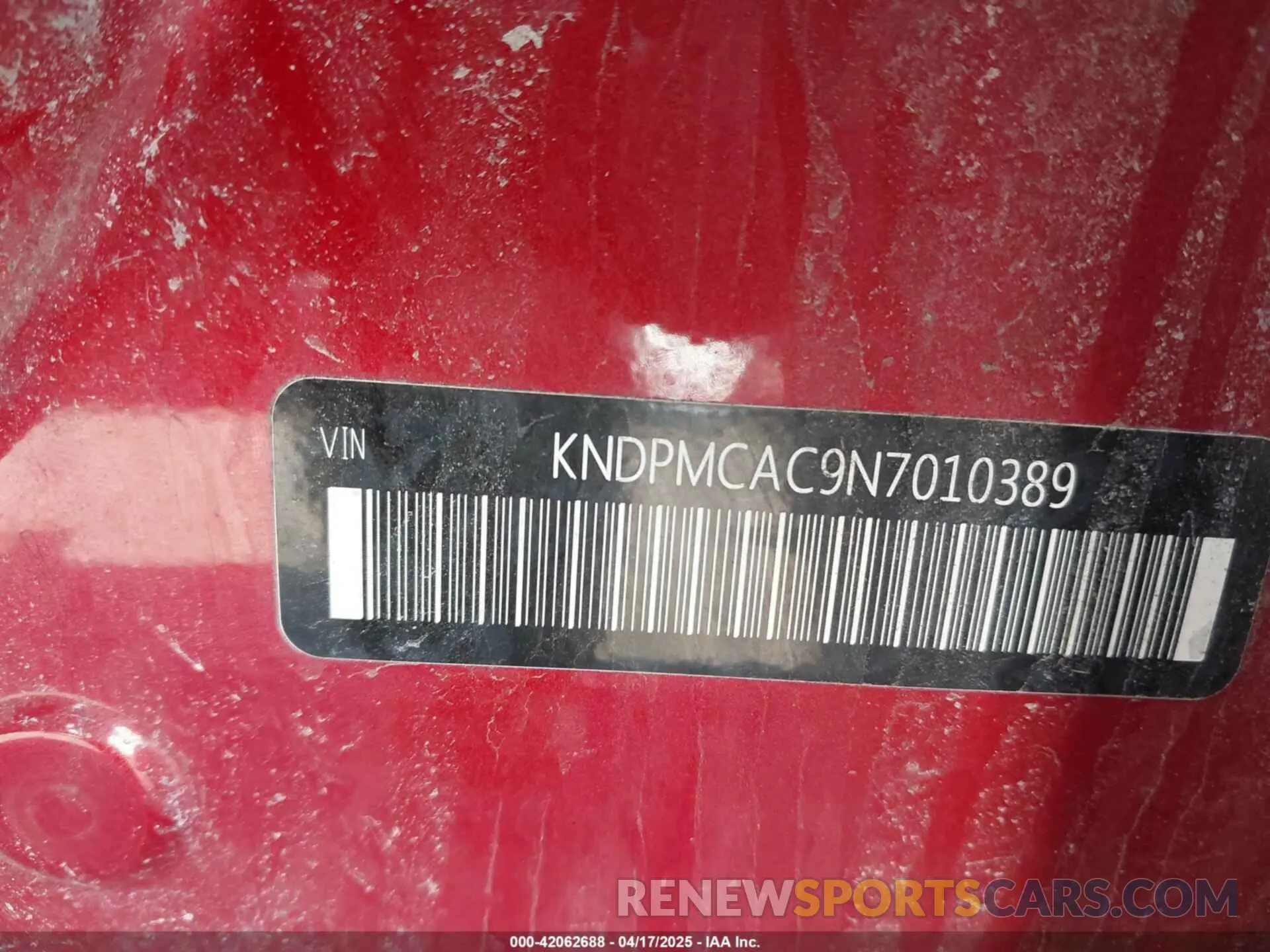9 Photograph of a damaged car KNDPMCAC9N7010389 KIA SPORTAGE 2022