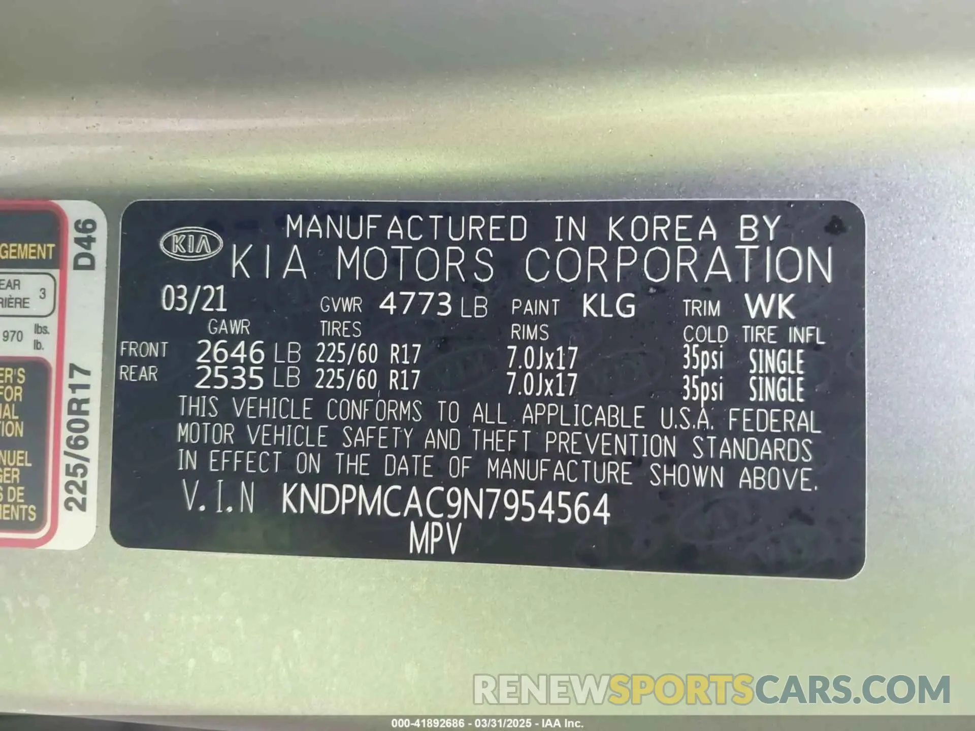 9 Photograph of a damaged car KNDPMCAC9N7954564 KIA SPORTAGE 2022