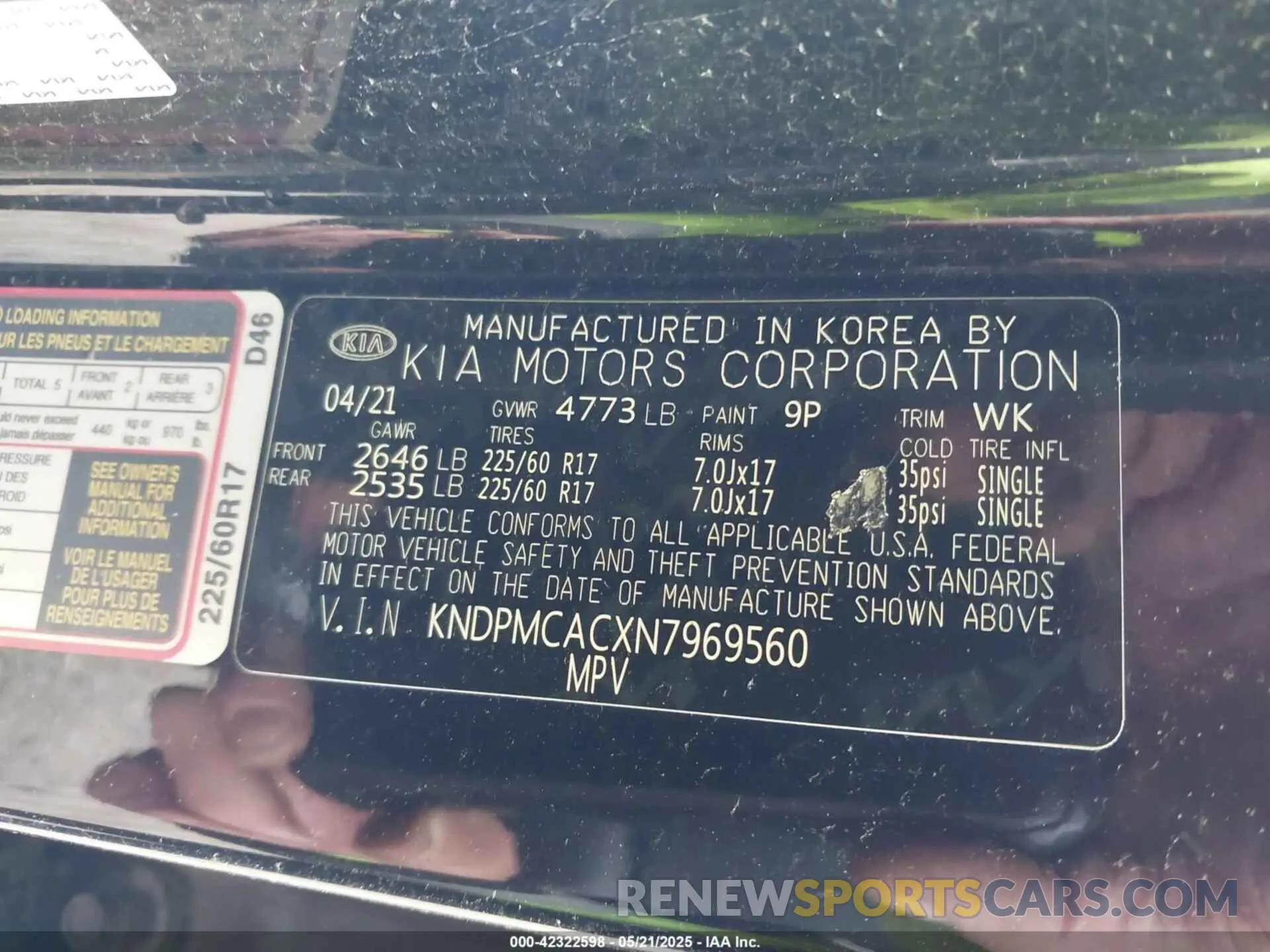 9 Photograph of a damaged car KNDPMCACXN7969560 KIA SPORTAGE 2022
