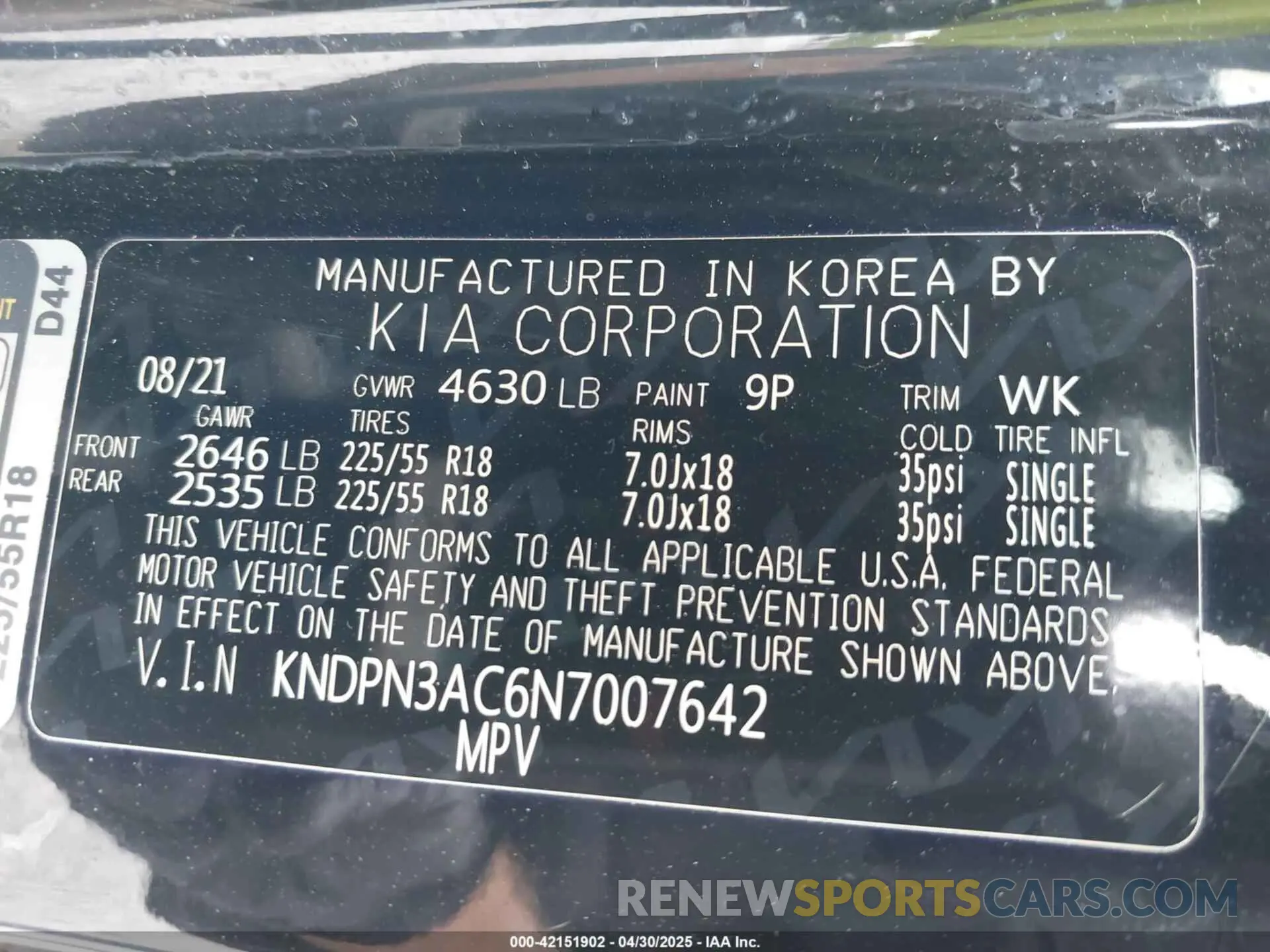 9 Photograph of a damaged car KNDPN3AC6N7007642 KIA SPORTAGE 2022